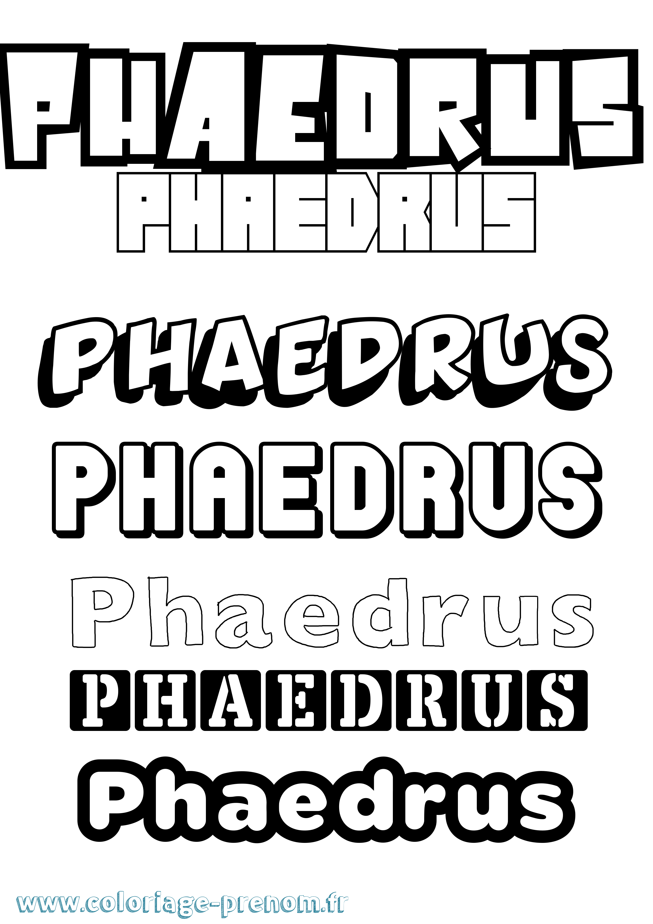 Coloriage Phaedrus Simple Coloriage prénom Phaedrus Simple