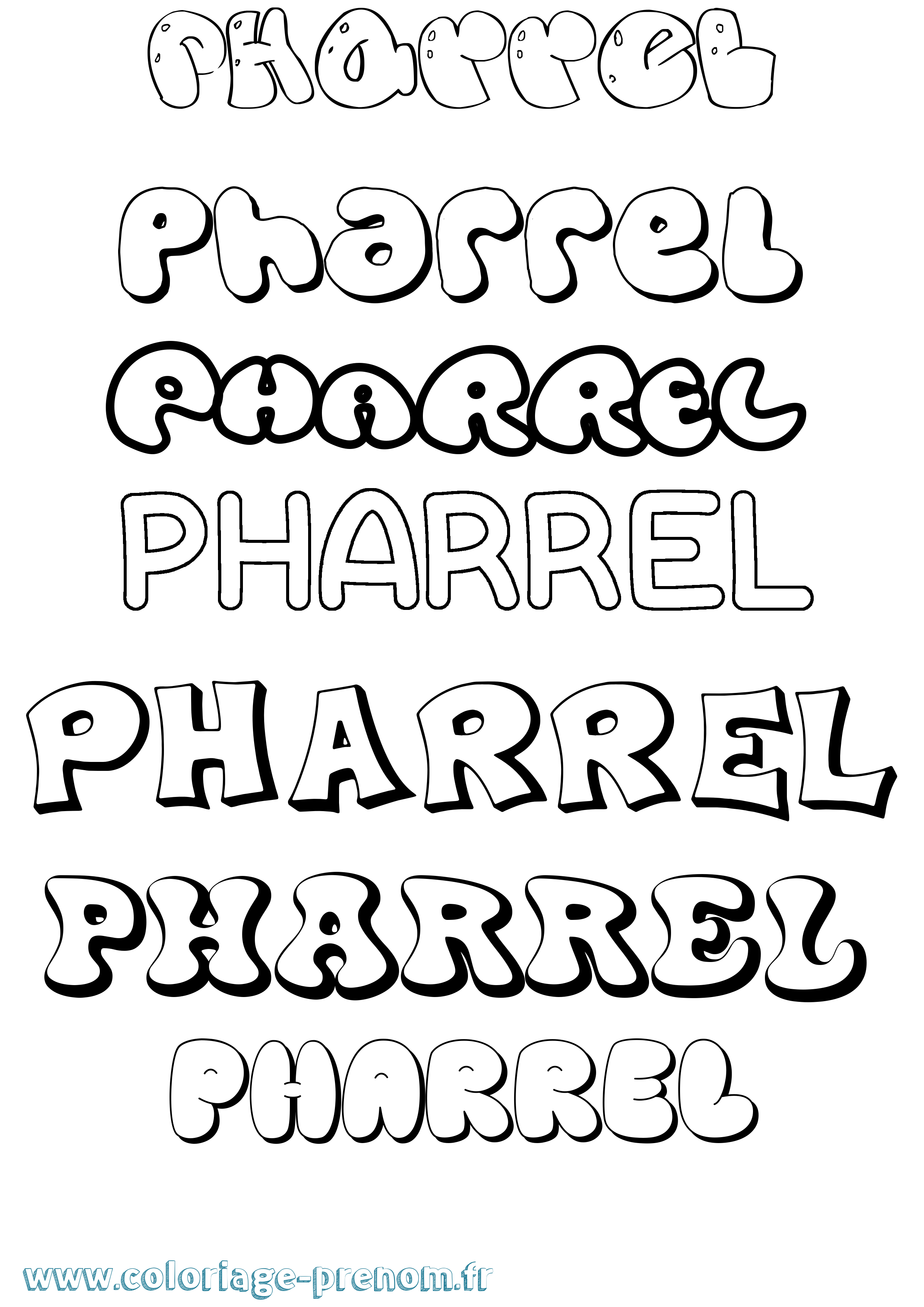 Coloriage Pharrel Bubble Coloriage prénom Pharrel Bubble
