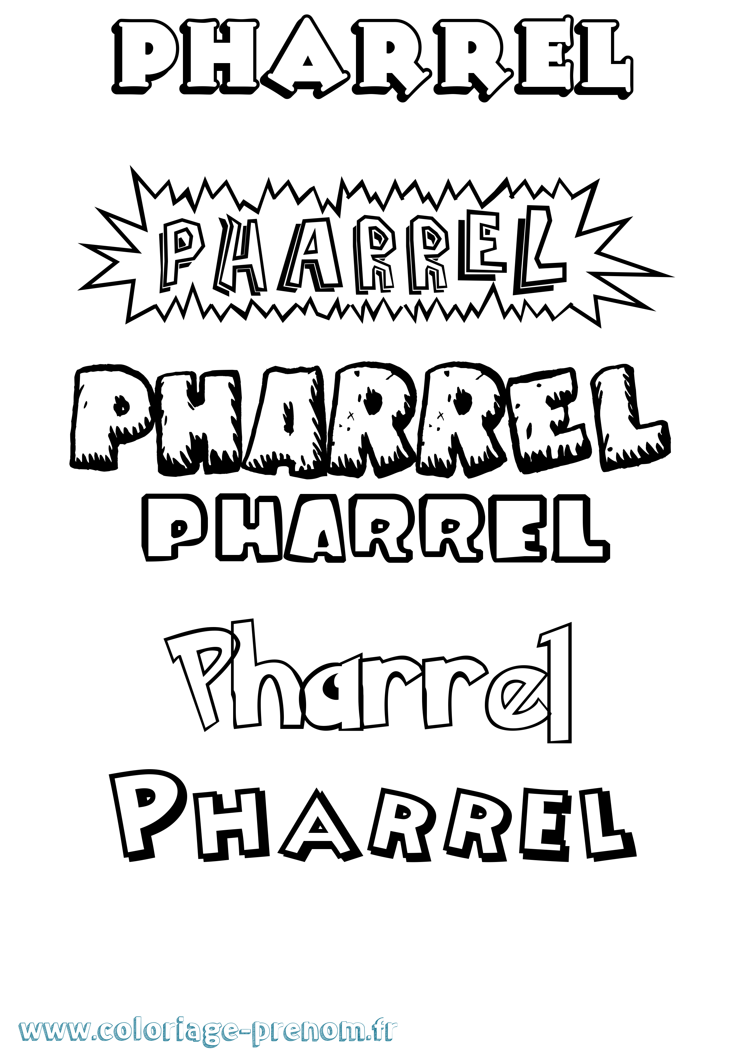Coloriage Pharrel Dessin Animé Coloriage prénom Pharrel Dessin Animé