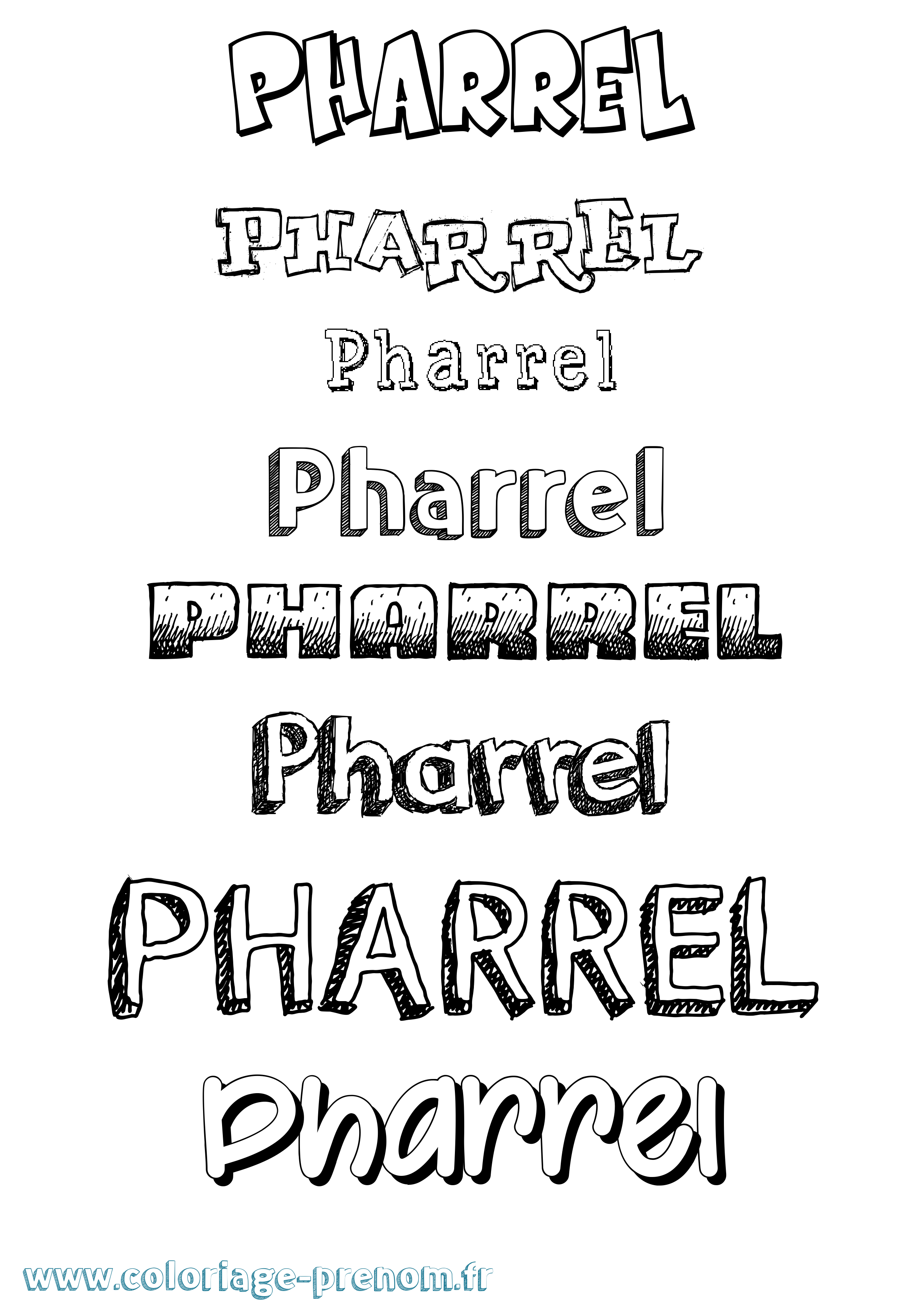 Coloriage Pharrel Dessiné Coloriage prénom Pharrel Dessiné