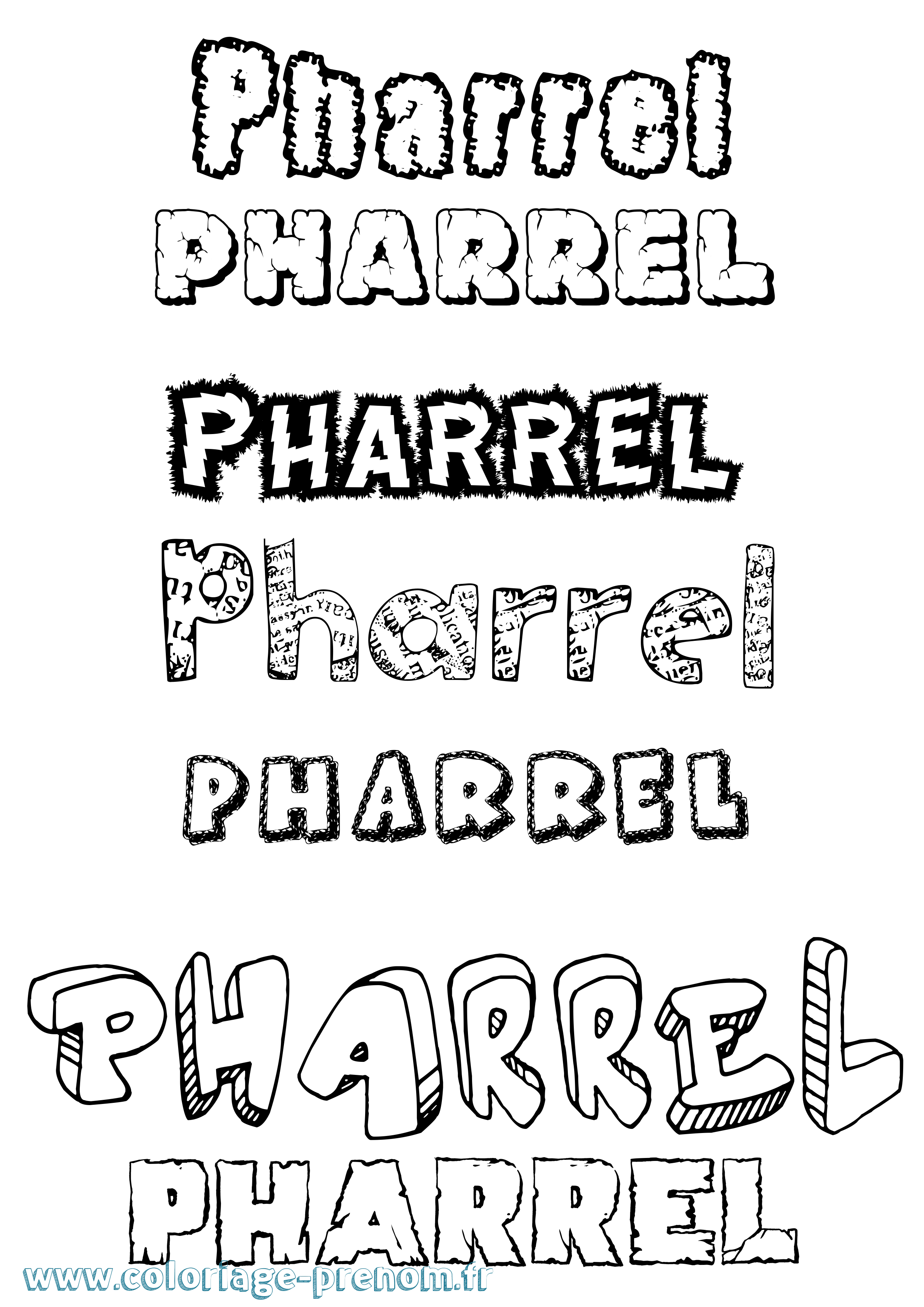 Coloriage Pharrel Destructuré Coloriage prénom Pharrel Destructuré