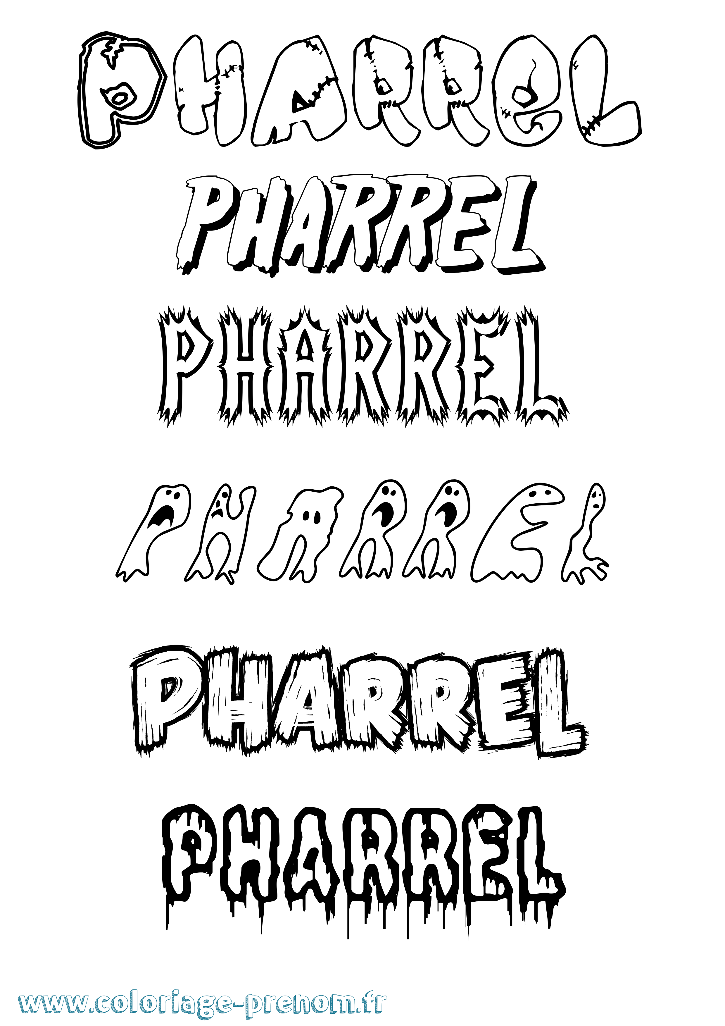 Coloriage Pharrel Frisson Coloriage prénom Pharrel Frisson