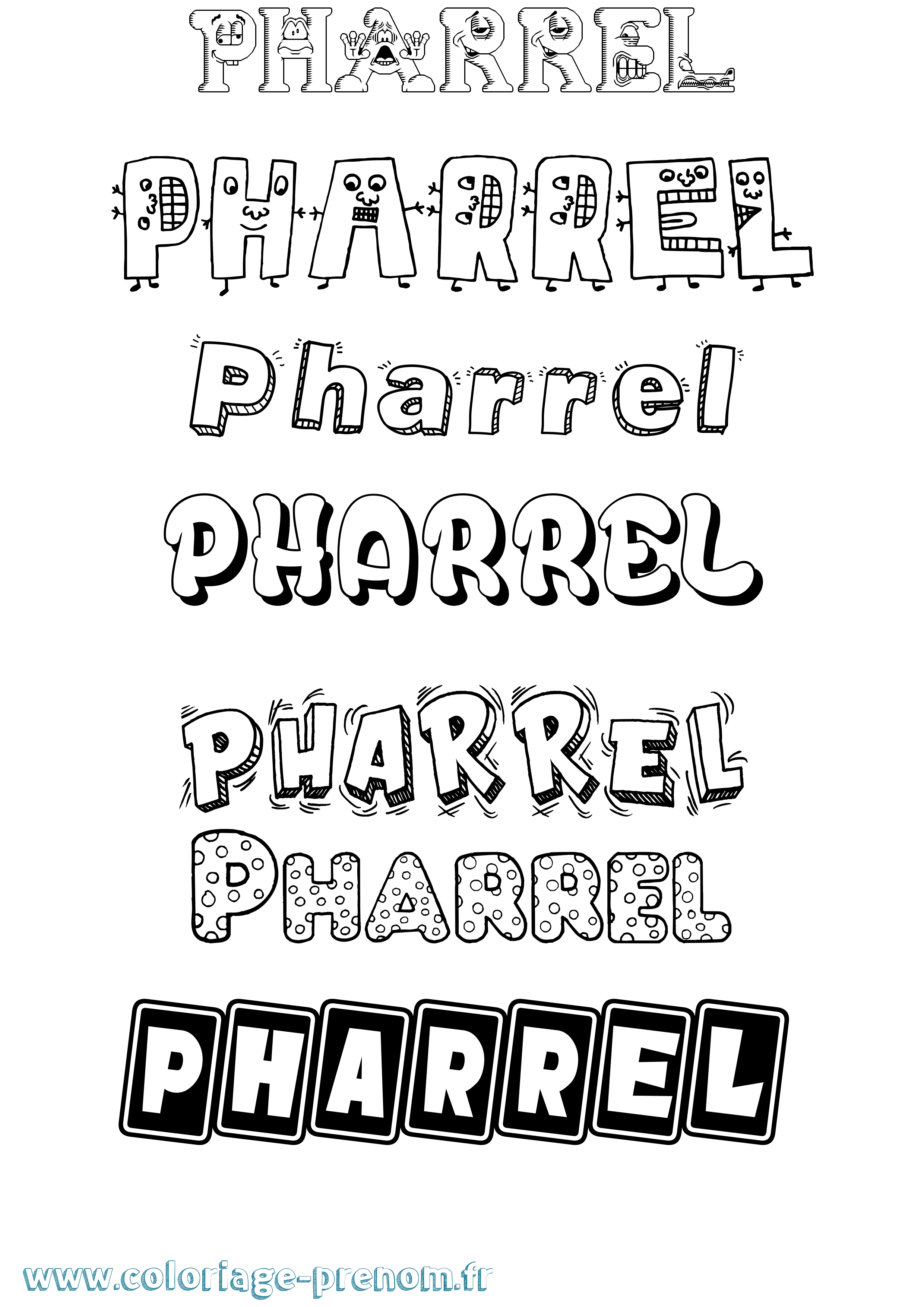Coloriage Pharrel Fun Coloriage prénom Pharrel Fun