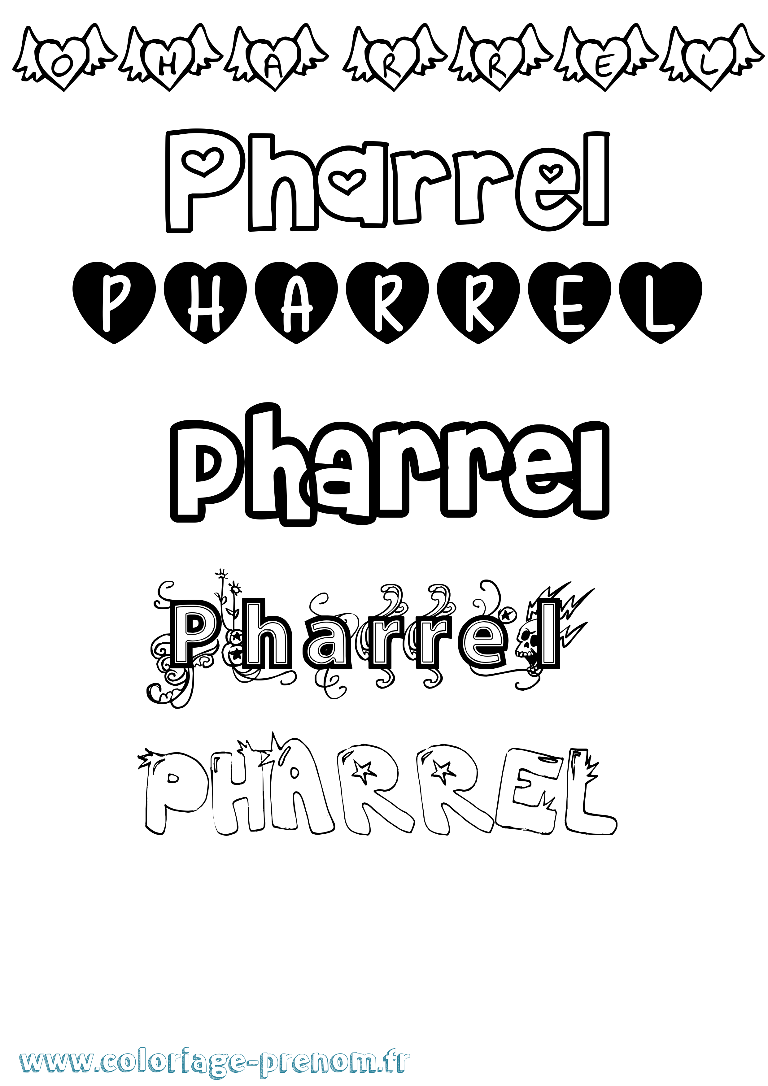 Coloriage Pharrel Girly Coloriage prénom Pharrel Girly