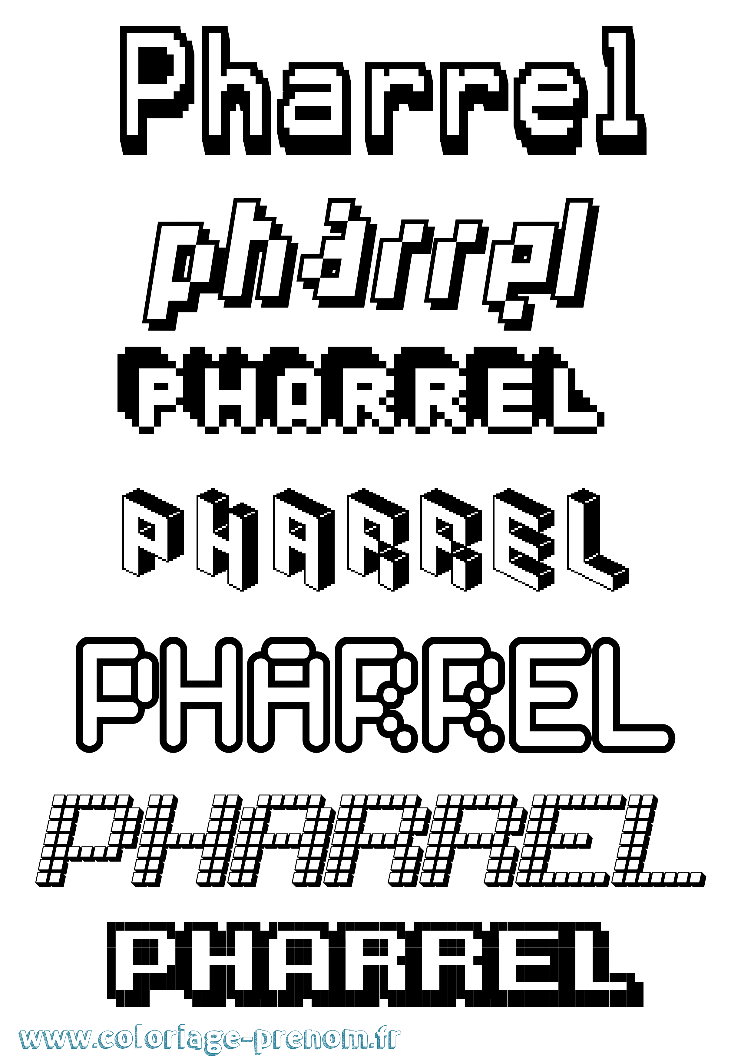 Coloriage Pharrel Pixel Coloriage prénom Pharrel Pixel