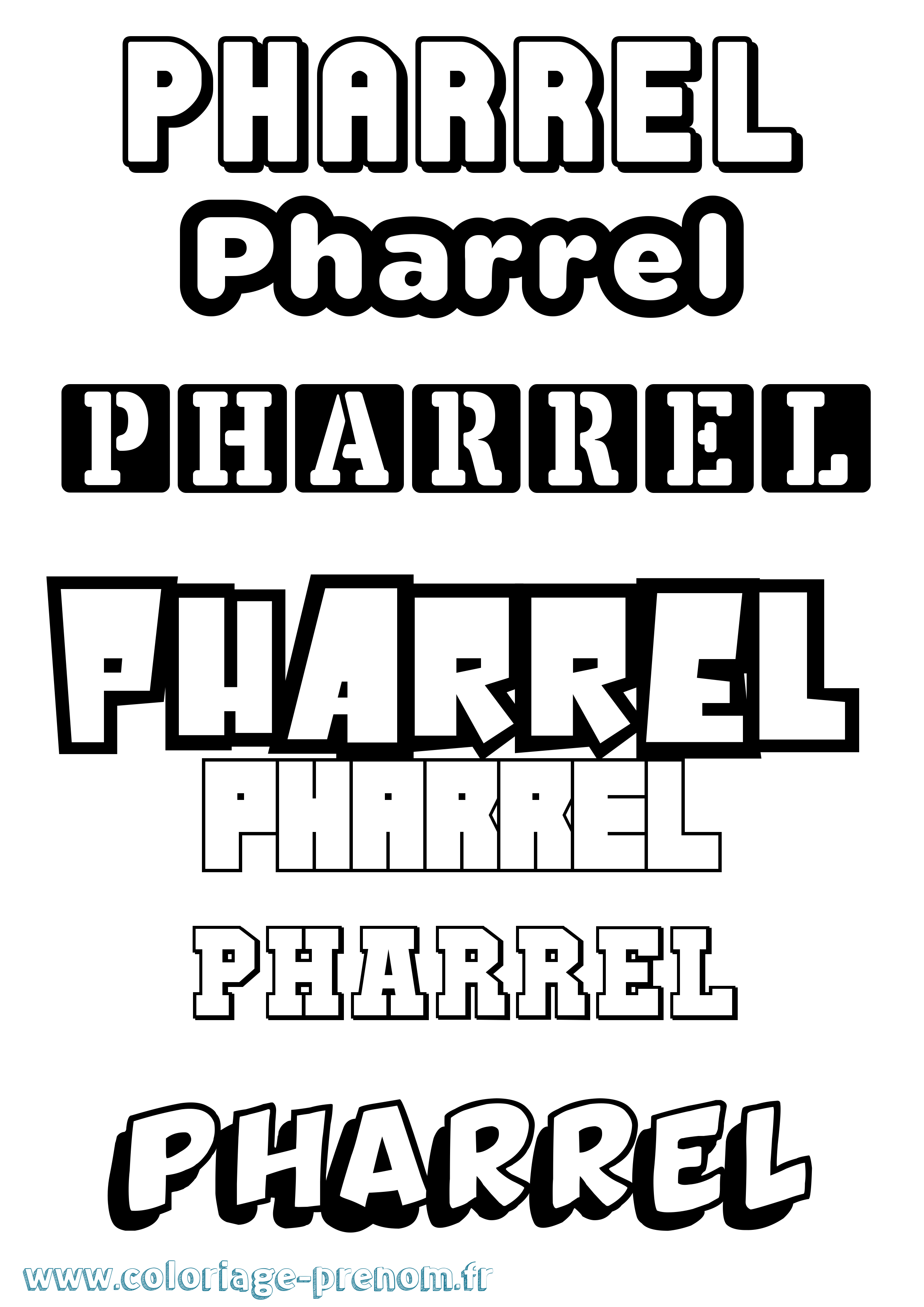 Coloriage Pharrel Simple Coloriage prénom Pharrel Simple