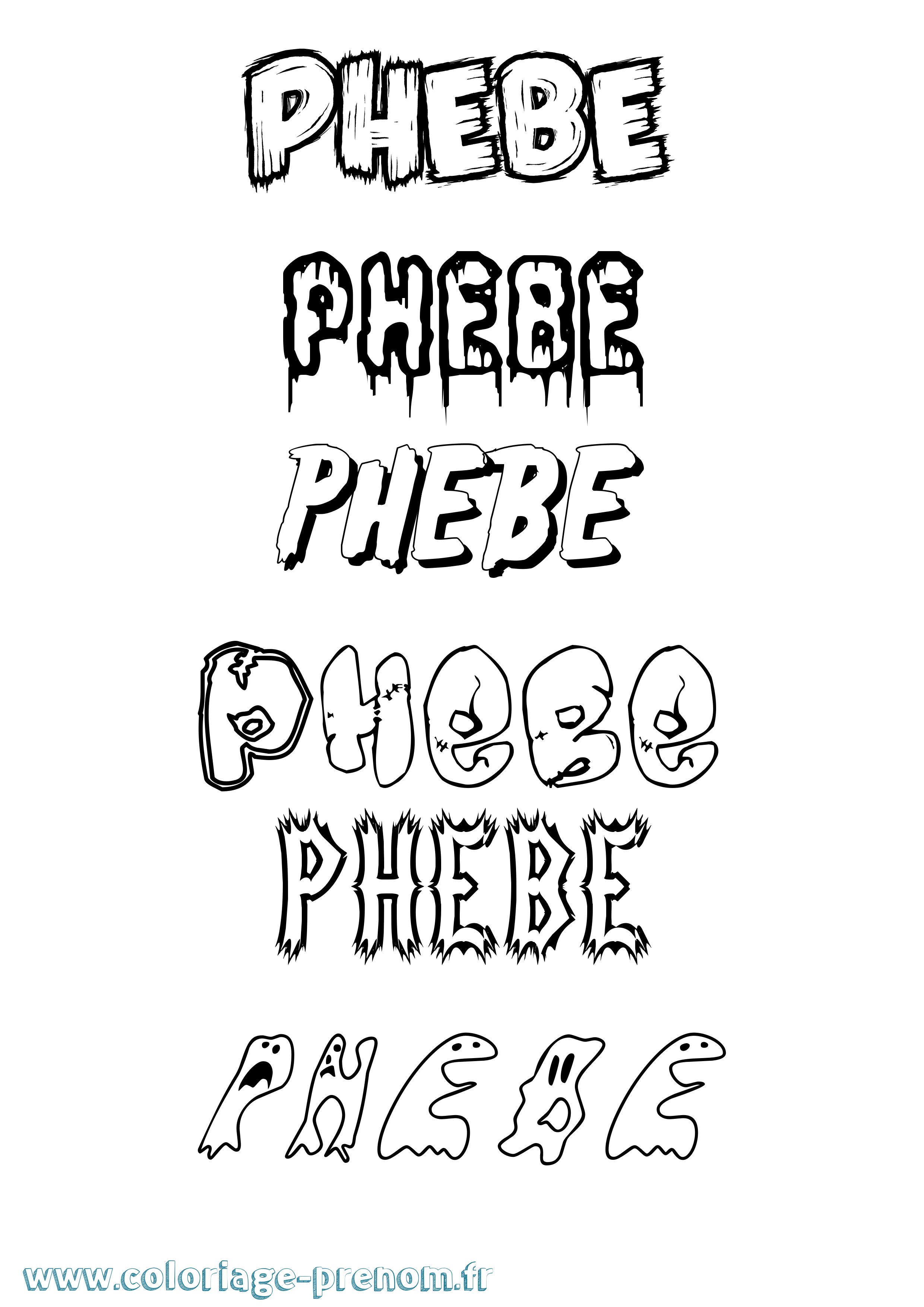 Coloriage Phebe Frisson Coloriage prénom Phebe Frisson