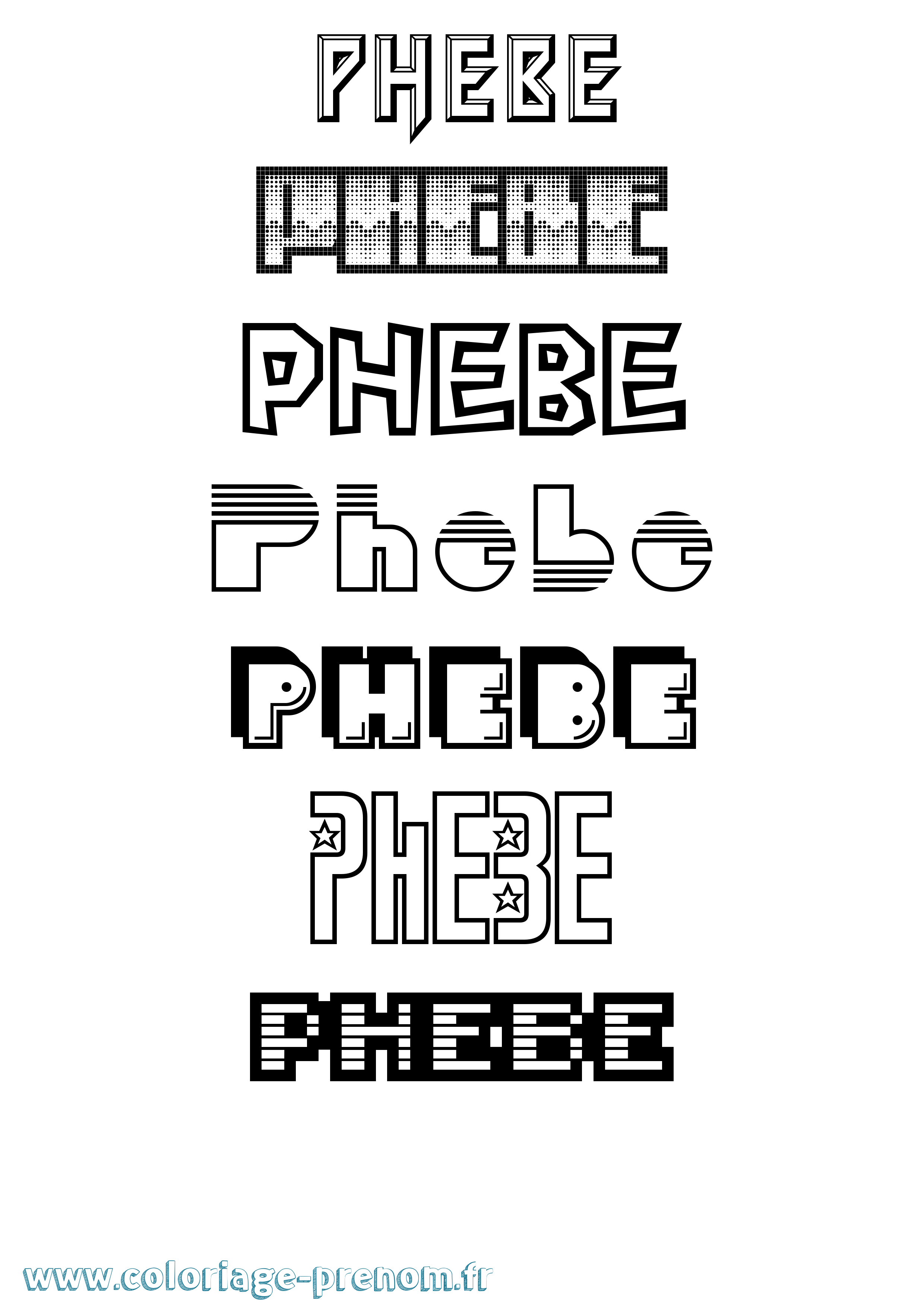 Coloriage Phebe Jeux Vidéos Coloriage prénom Phebe Jeux Vidéos