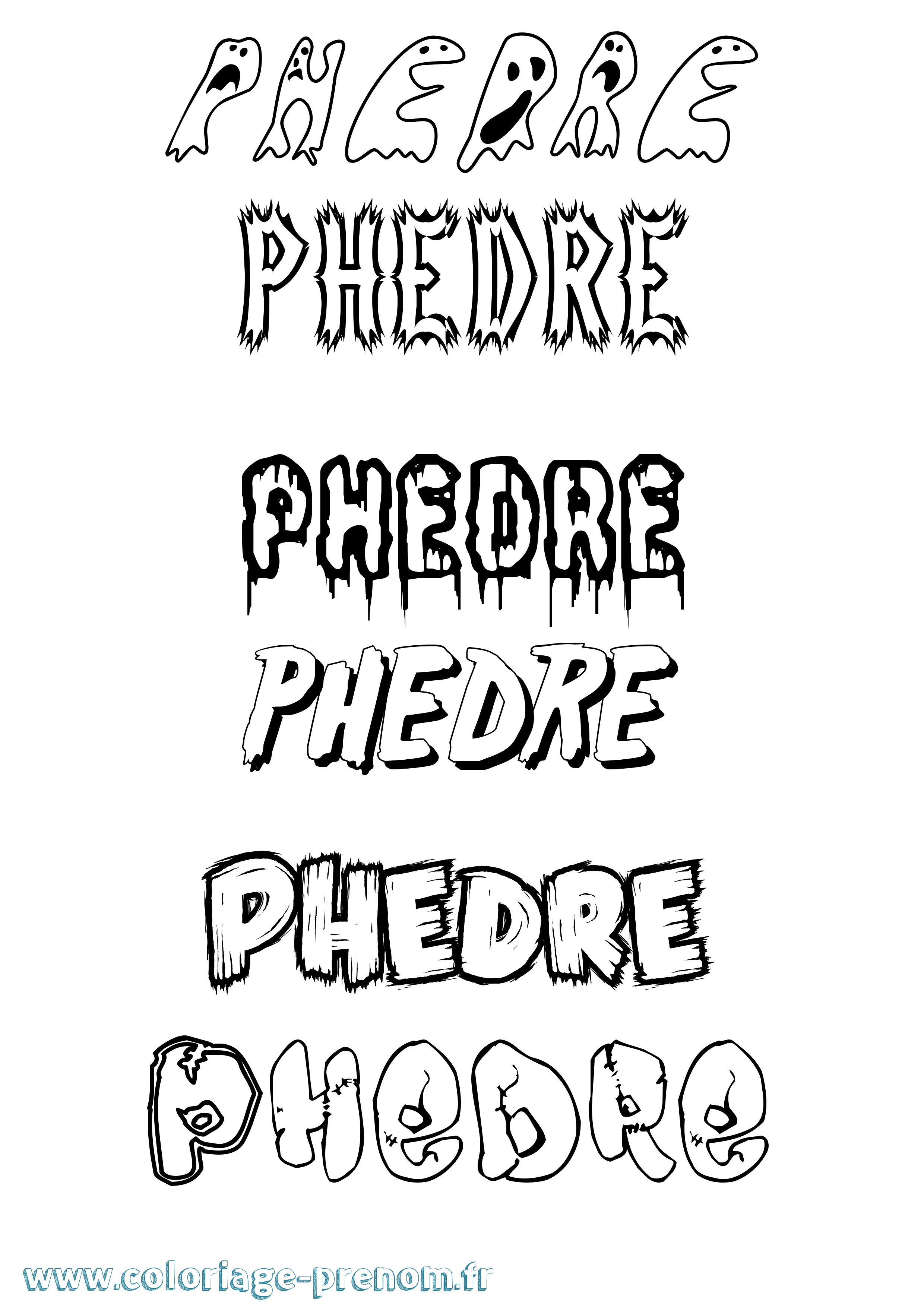 Coloriage Phedre Frisson Coloriage prénom Phedre Frisson