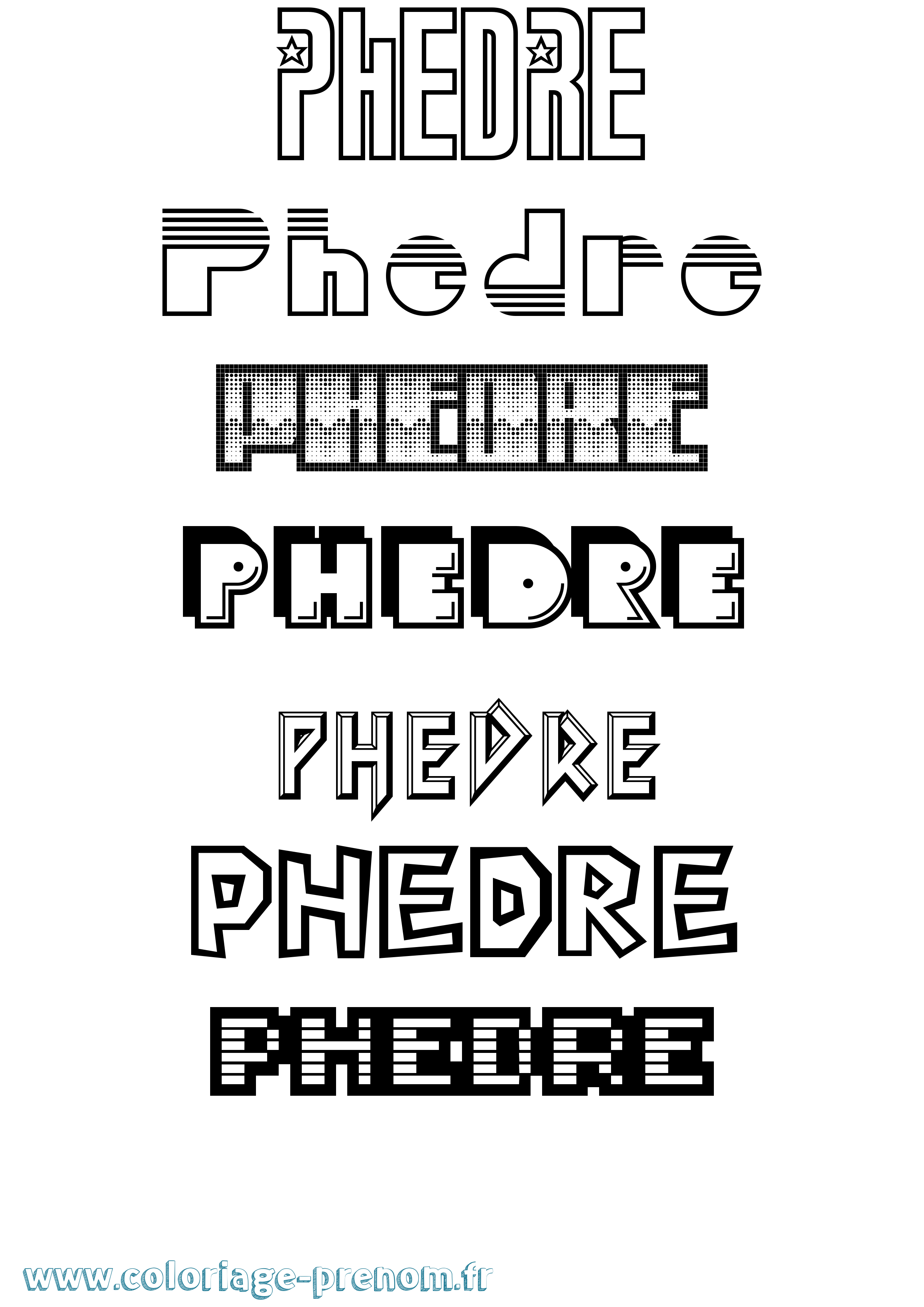 Coloriage Phedre Jeux Vidéos Coloriage prénom Phedre Jeux Vidéos