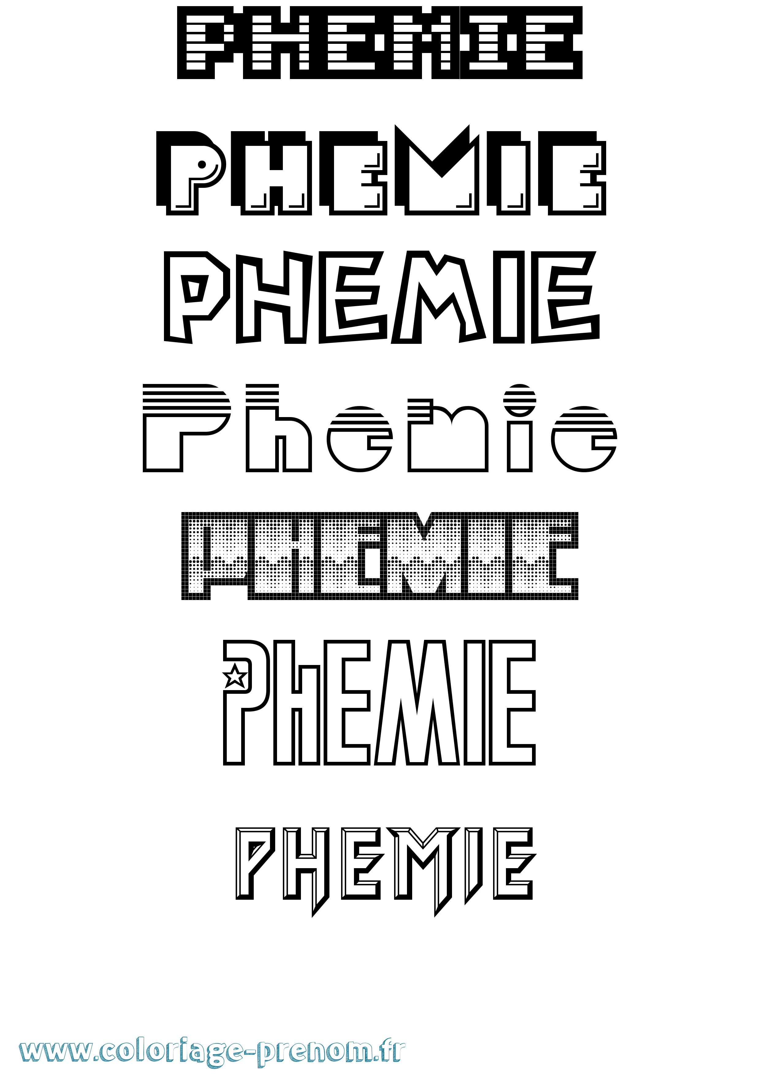 Coloriage Phemie Jeux Vidéos Coloriage prénom Phemie Jeux Vidéos