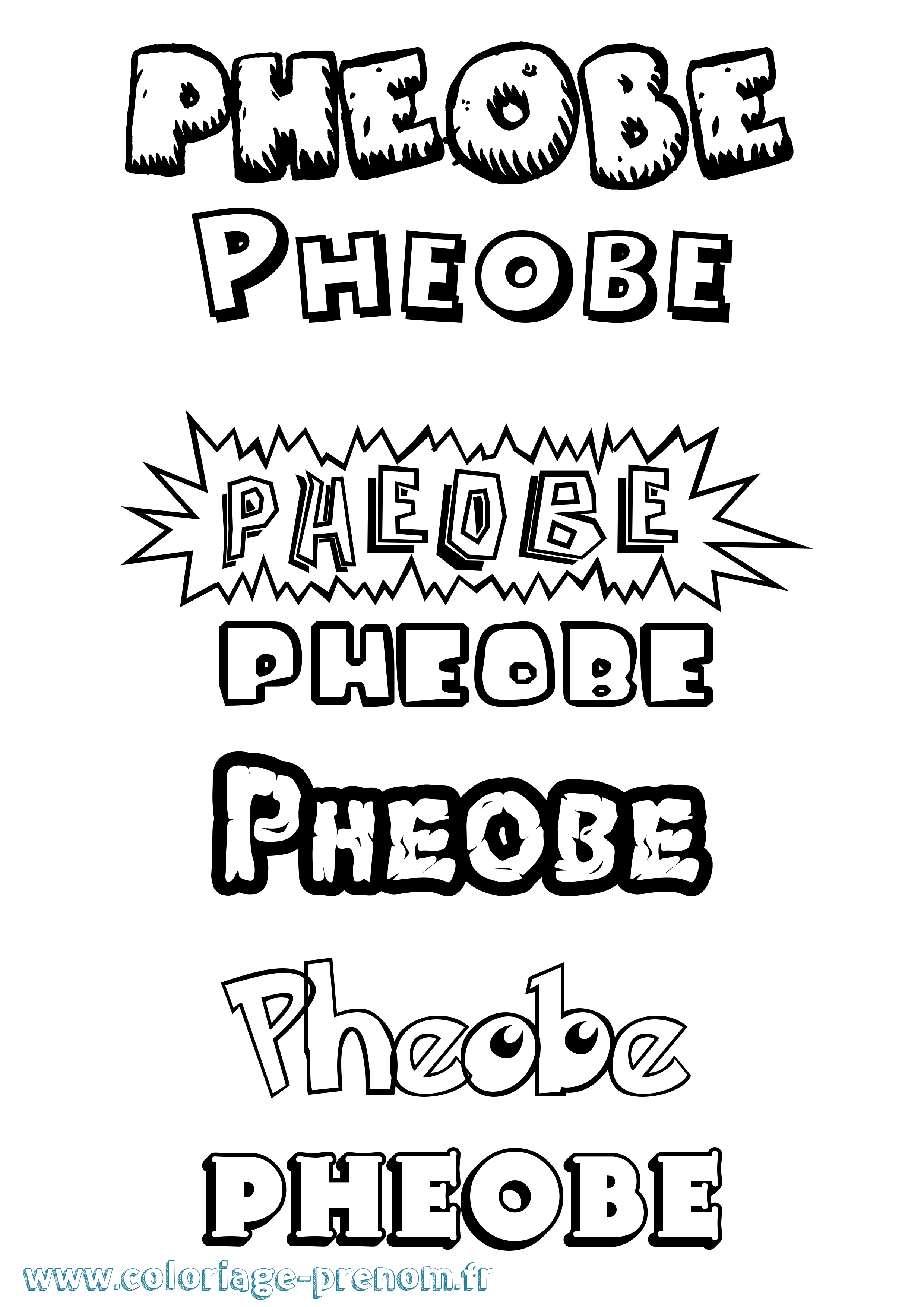 Coloriage Pheobe Dessin Animé Coloriage prénom Pheobe Dessin Animé