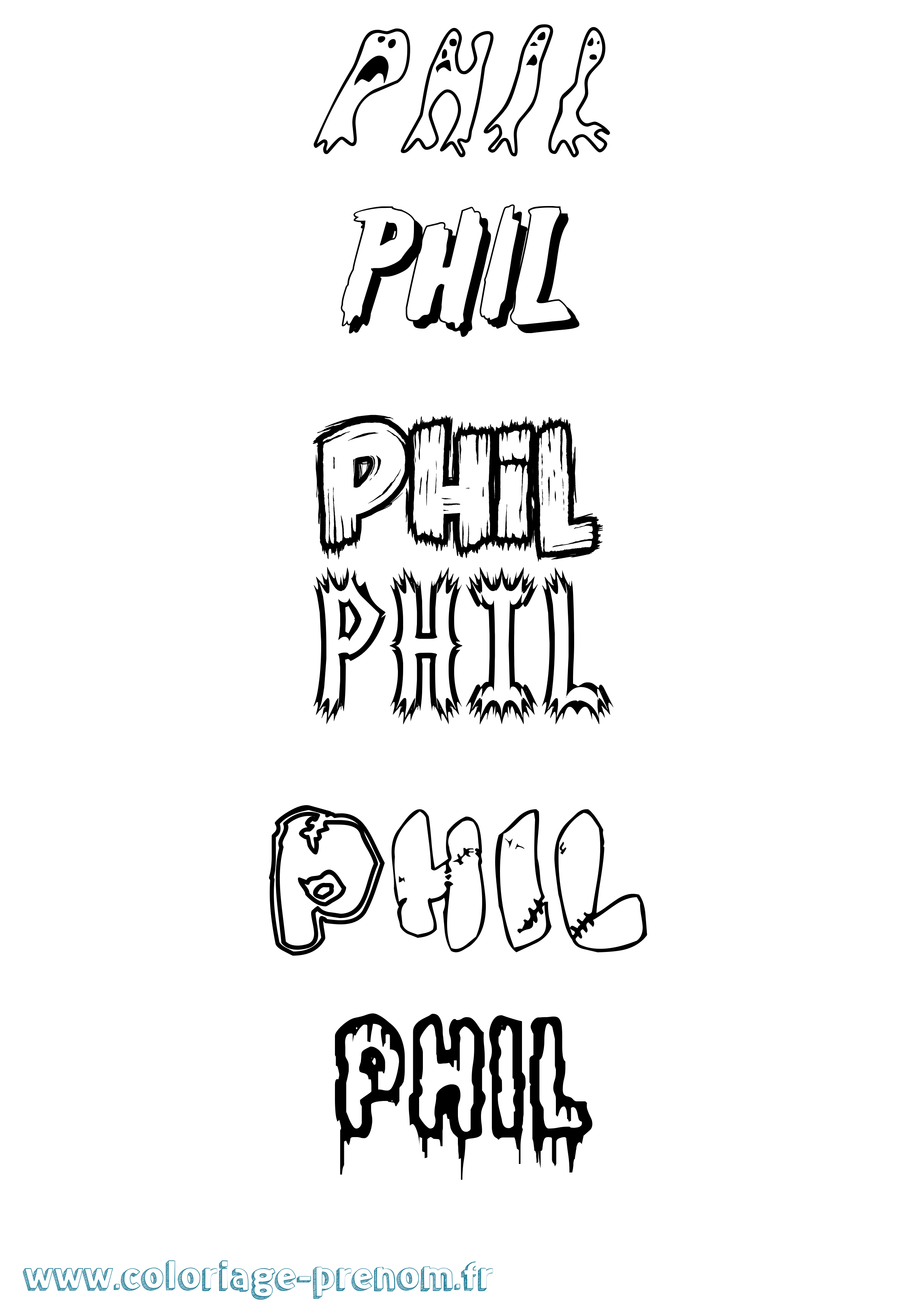 Coloriage Phil Frisson Coloriage prénom Phil Frisson