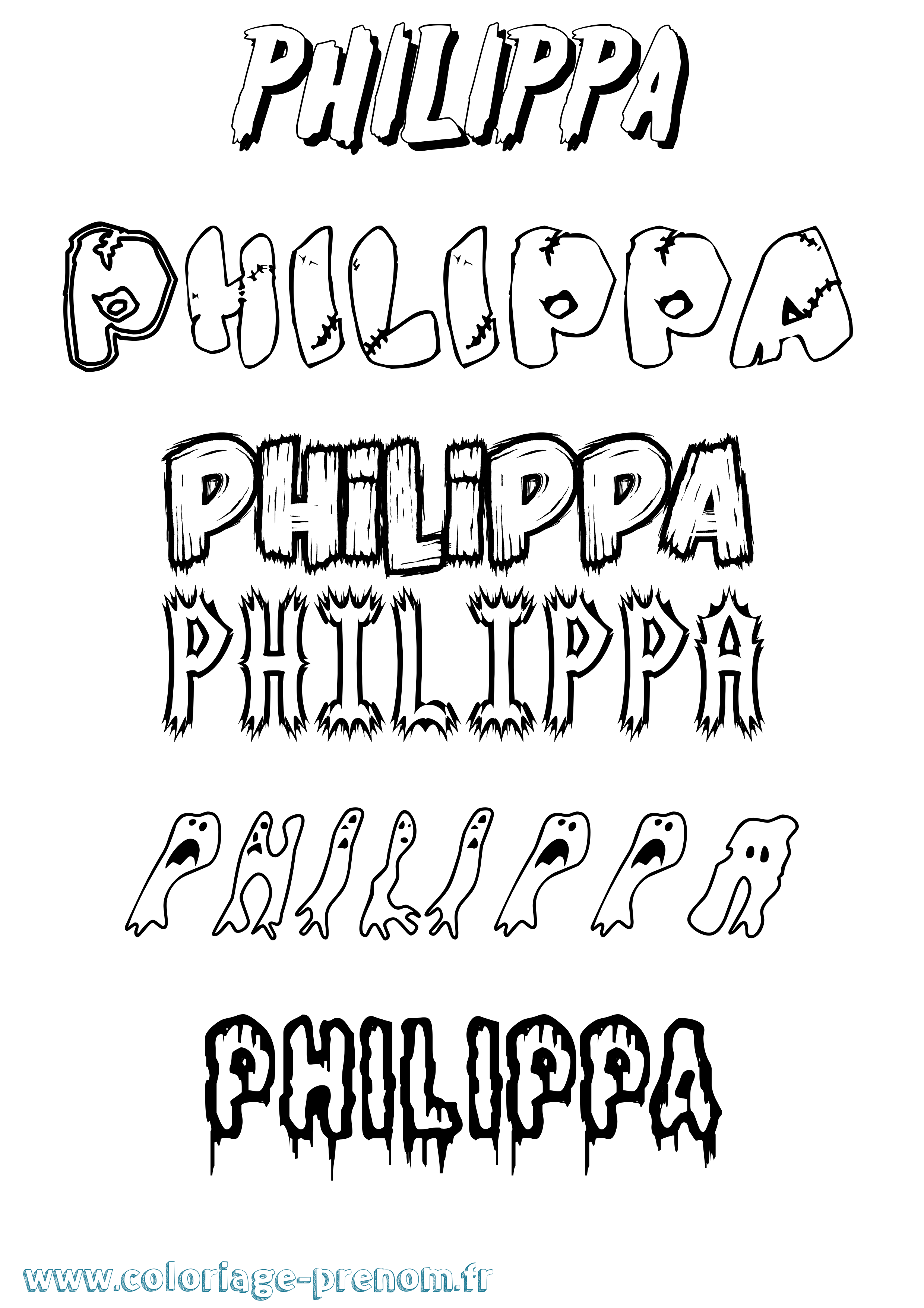 Coloriage Philippa Frisson Coloriage prénom Philippa Frisson