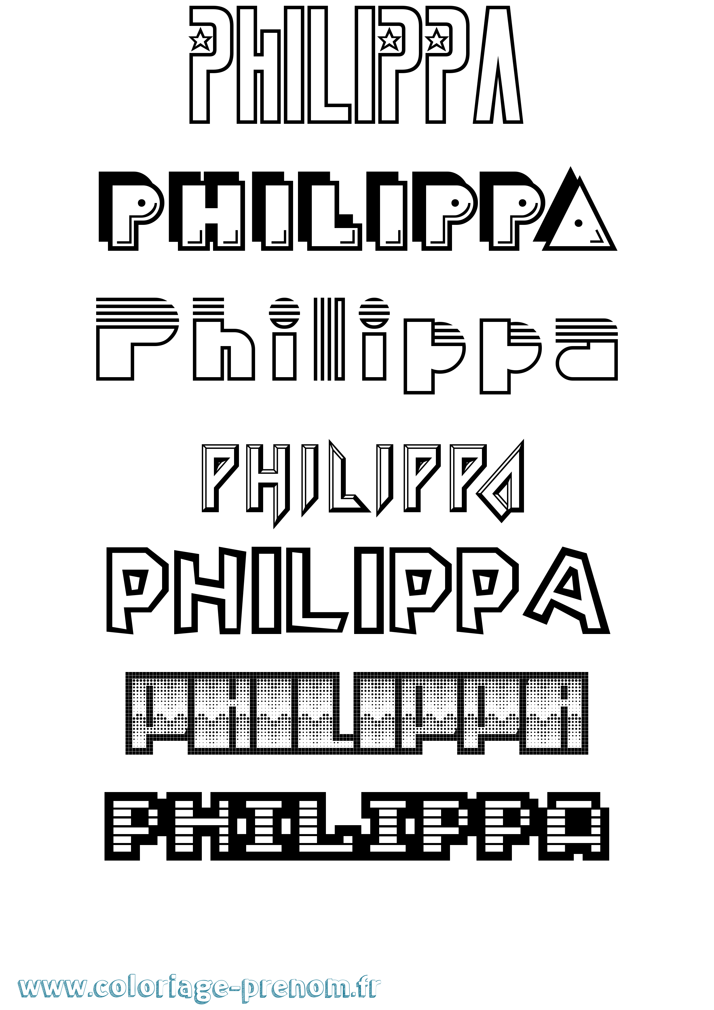 Coloriage Philippa Jeux Vidéos Coloriage prénom Philippa Jeux Vidéos
