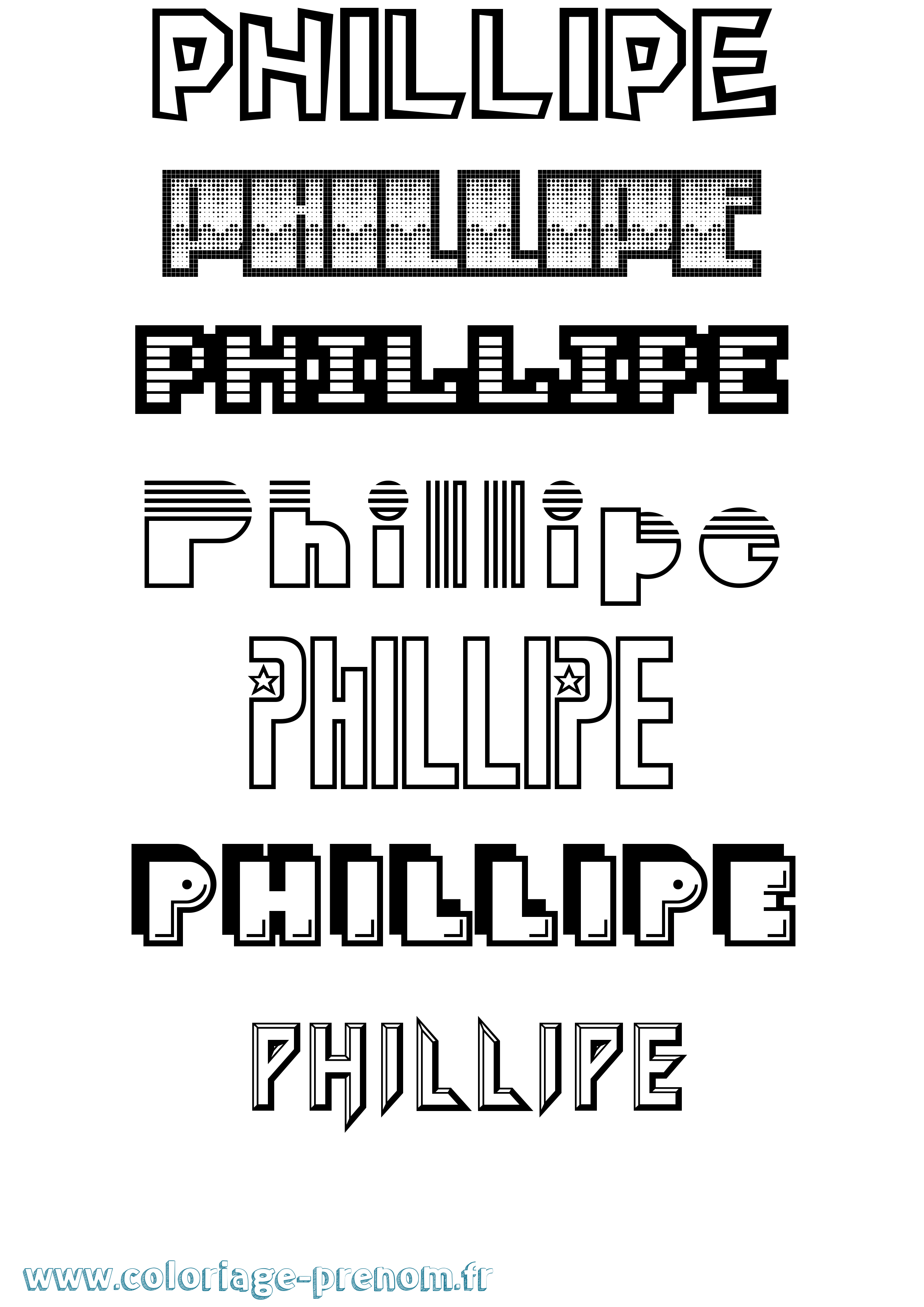 Coloriage Phillipe Jeux Vidéos Coloriage prénom Phillipe Jeux Vidéos