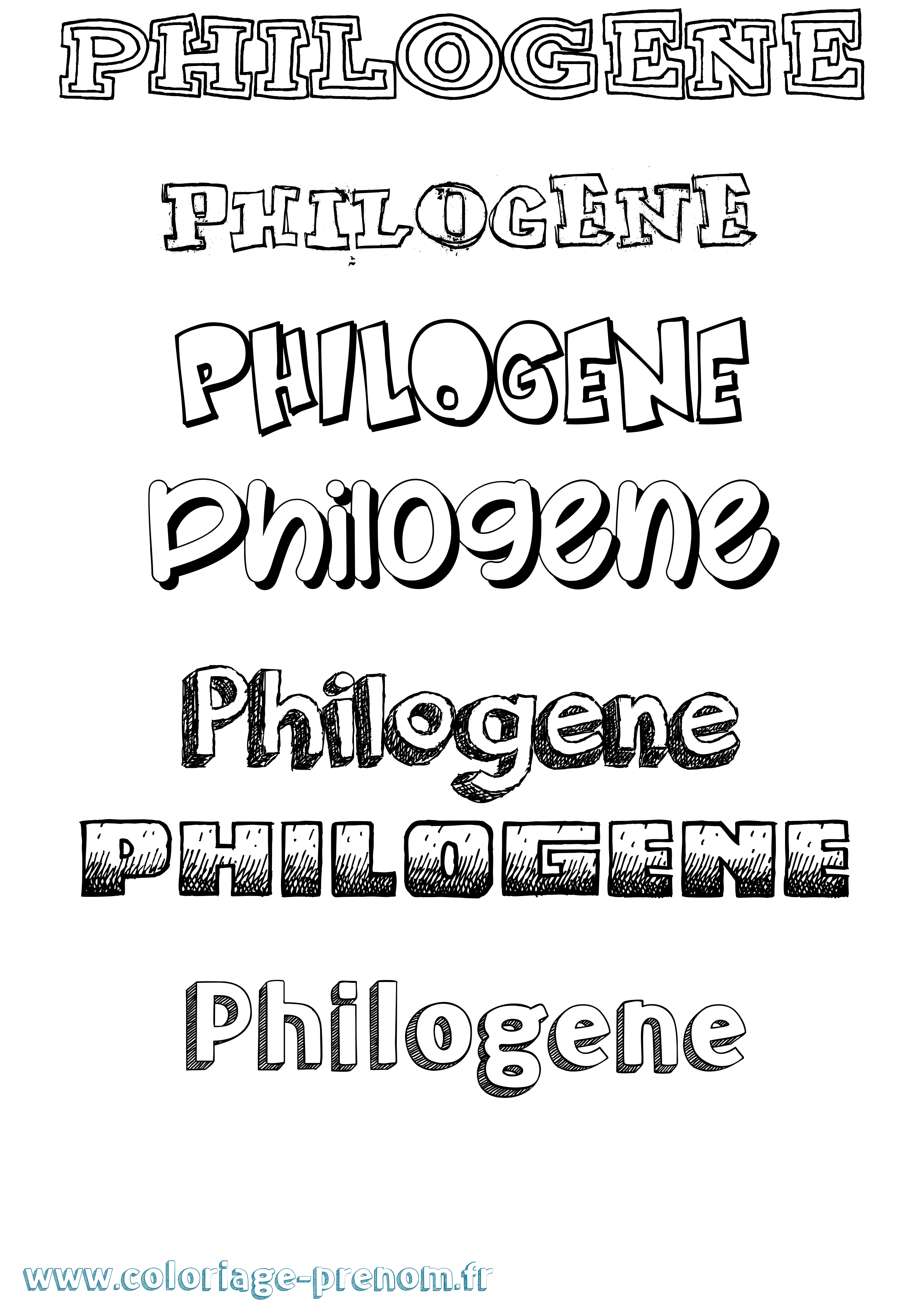 Coloriage Philogene Dessiné Coloriage prénom Philogene Dessiné