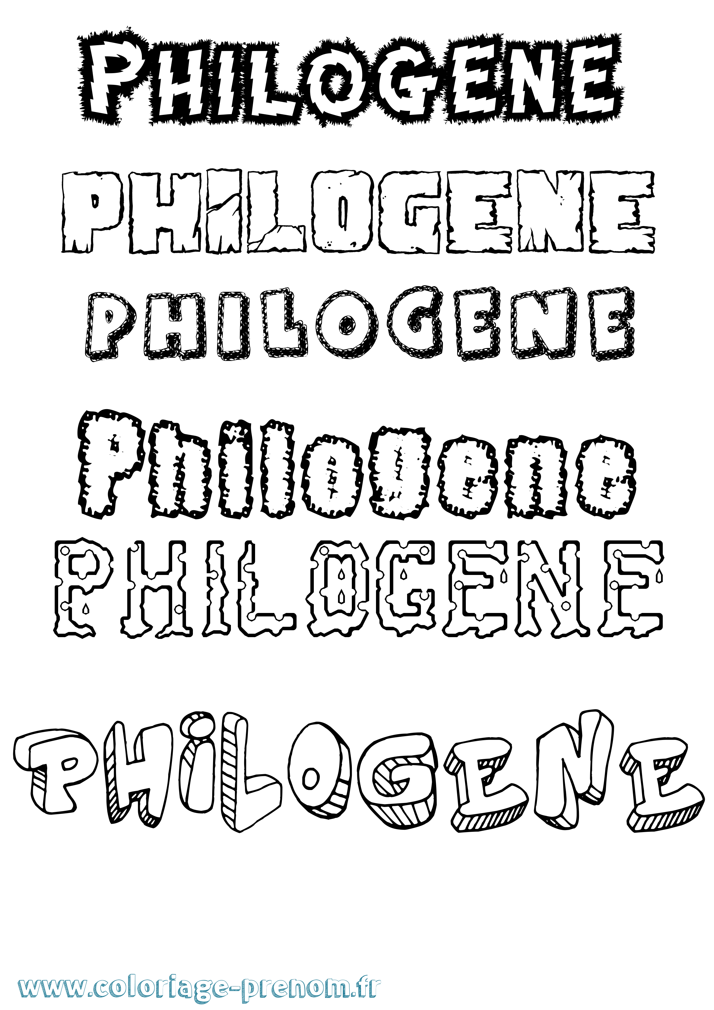 Coloriage Philogene Destructuré Coloriage prénom Philogene Destructuré