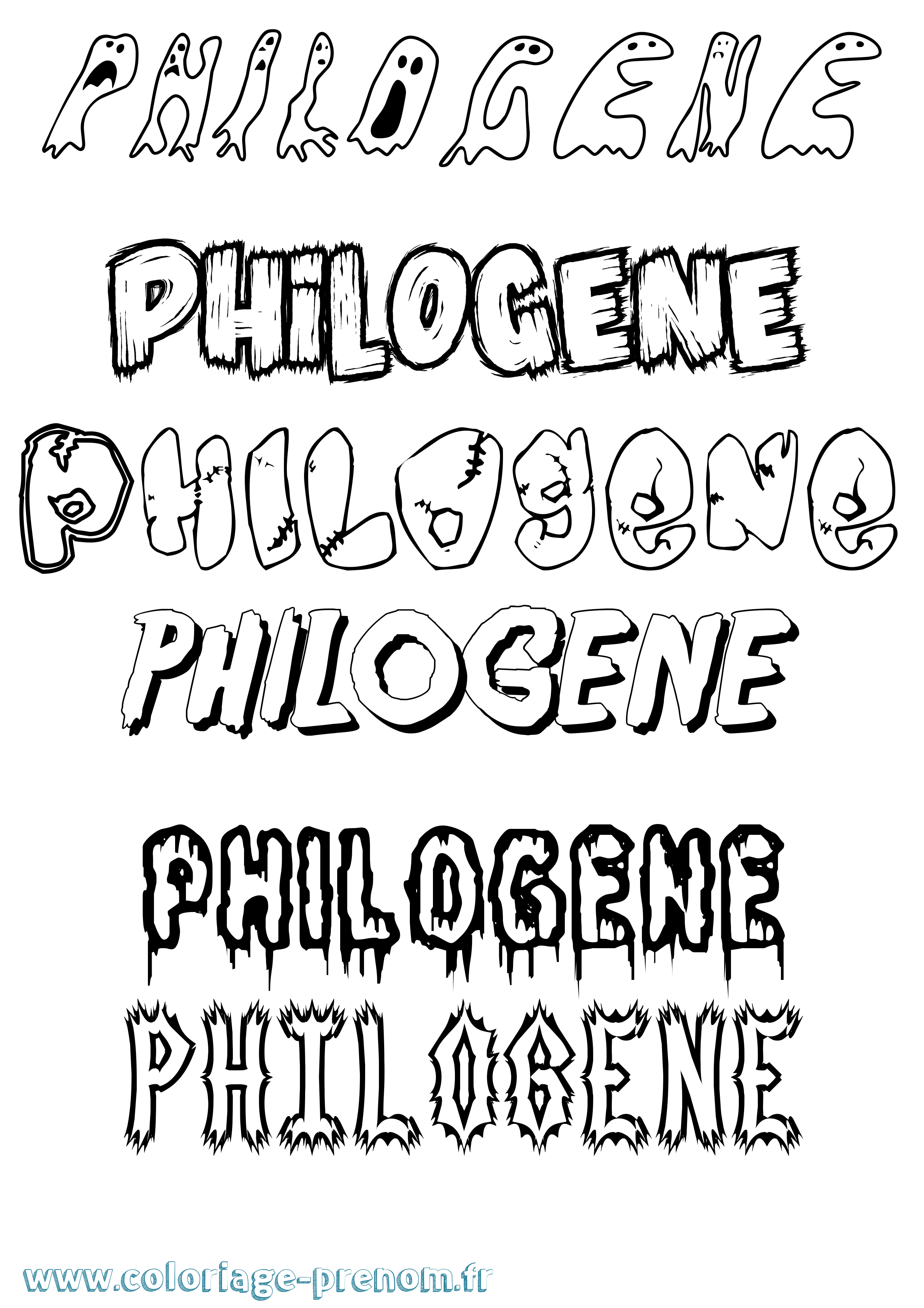 Coloriage Philogene Frisson Coloriage prénom Philogene Frisson