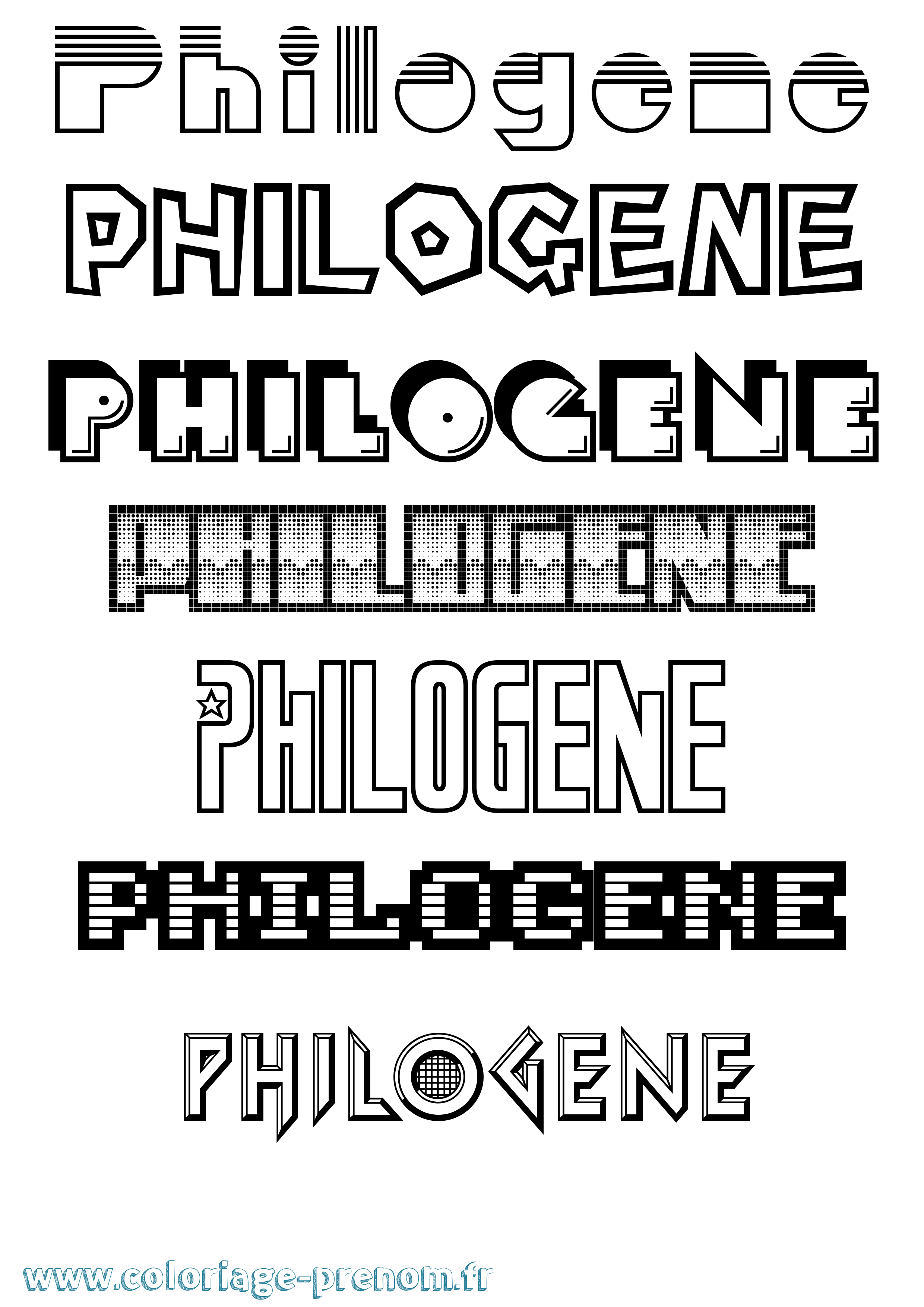 Coloriage Philogene Jeux Vidéos Coloriage prénom Philogene Jeux Vidéos