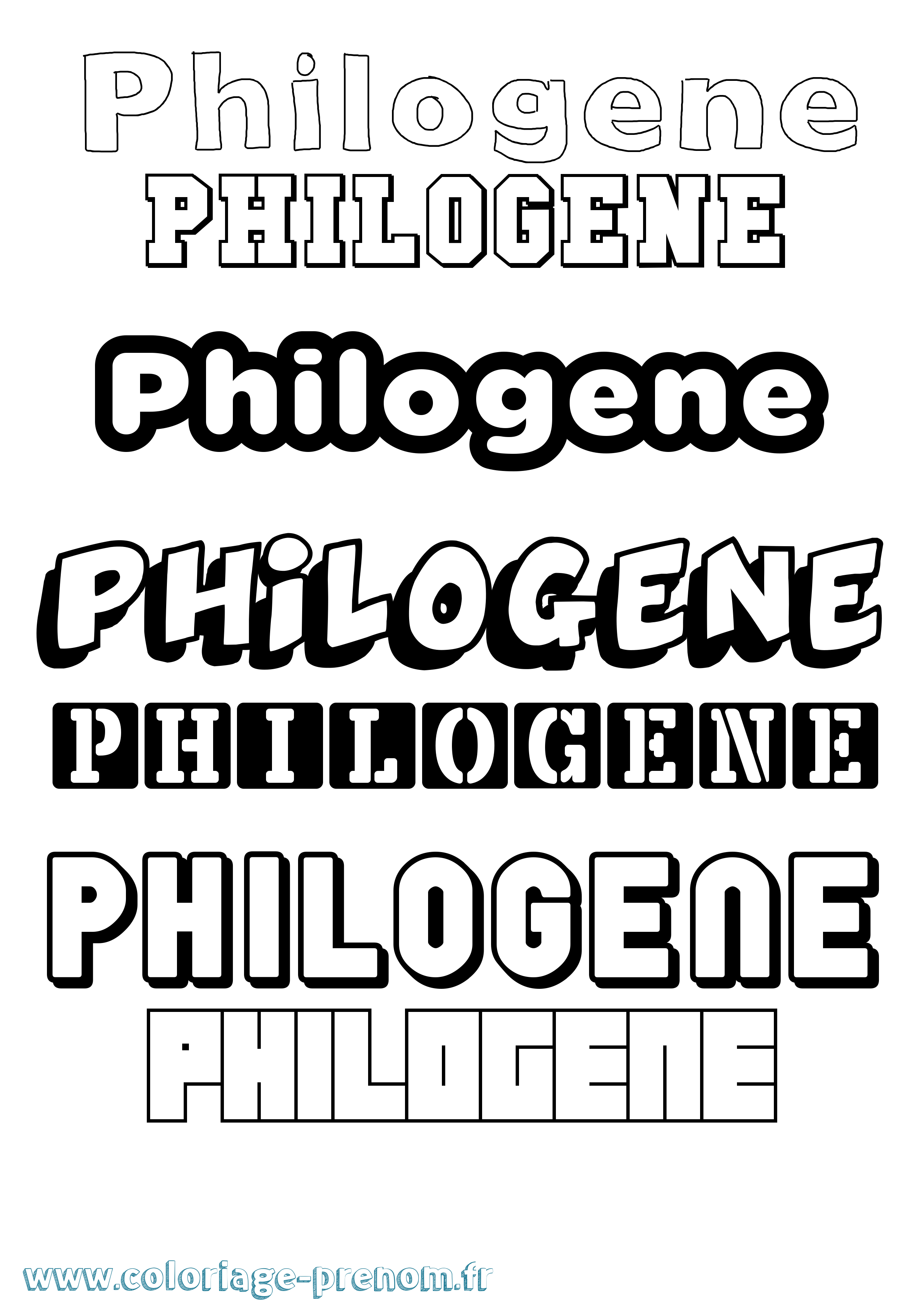 Coloriage Philogene Simple Coloriage prénom Philogene Simple