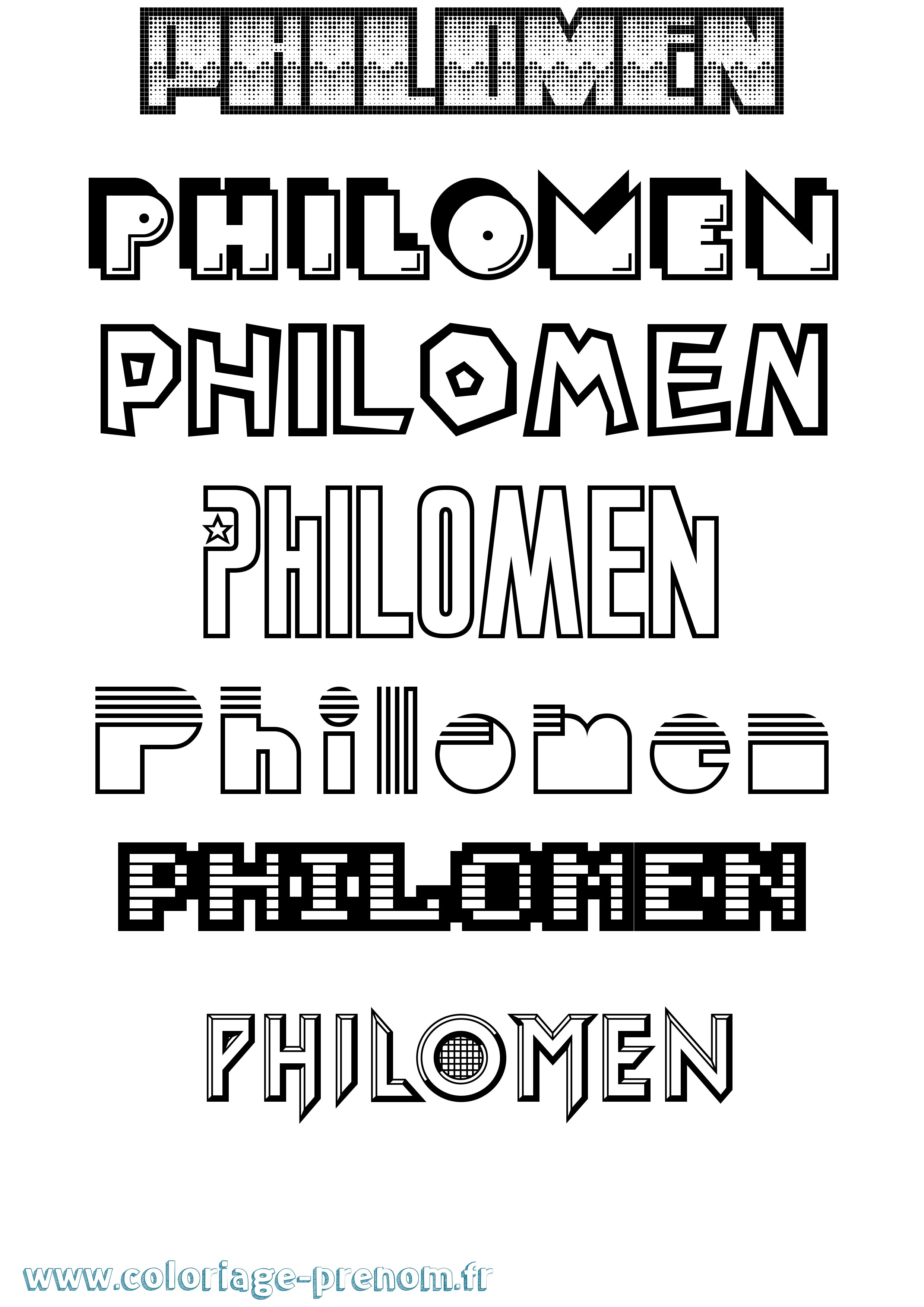 Coloriage Philomen Jeux Vidéos Coloriage prénom Philomen Jeux Vidéos