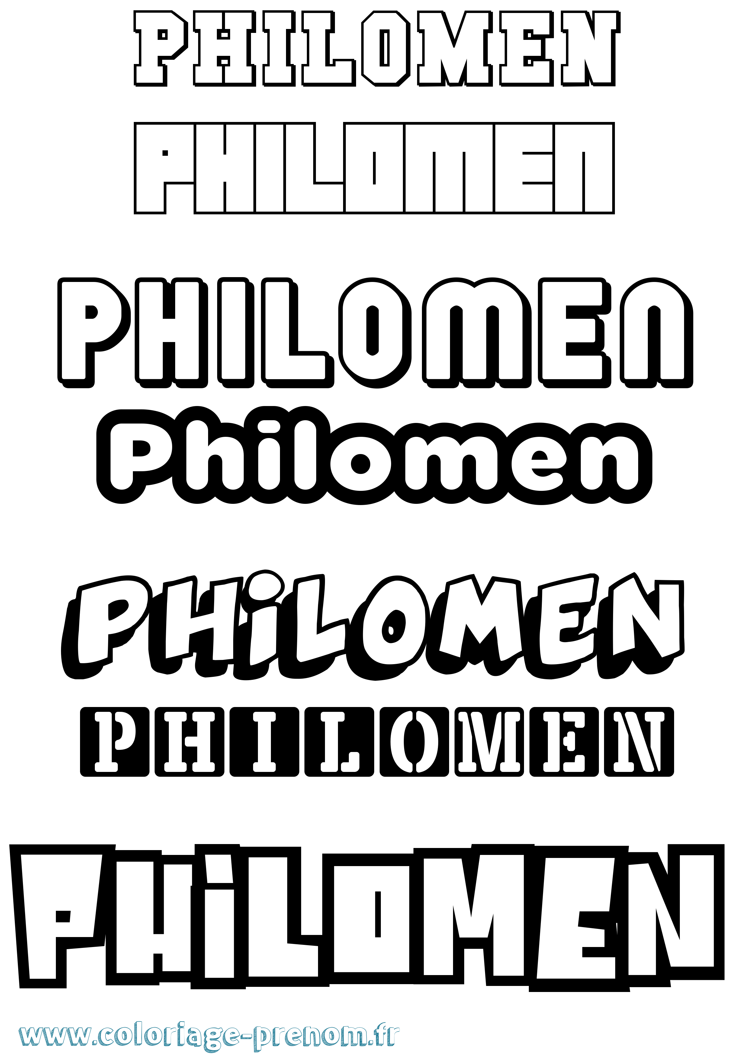 Coloriage Philomen Simple Coloriage prénom Philomen Simple