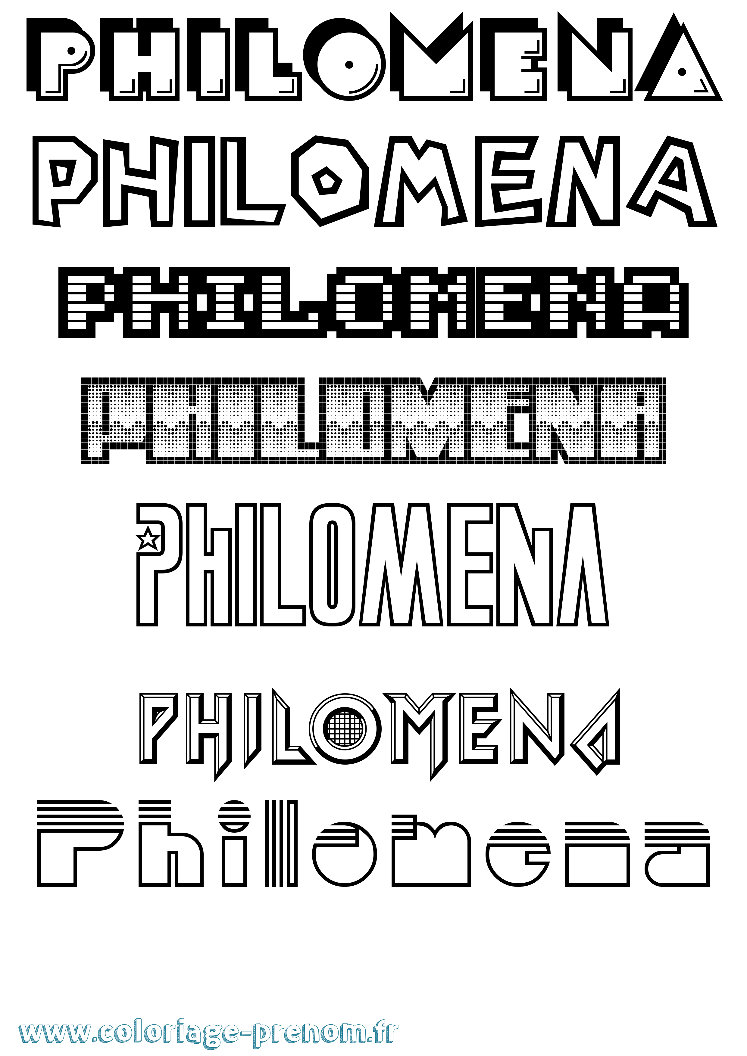Coloriage Philomena Jeux Vidéos Coloriage prénom Philomena Jeux Vidéos