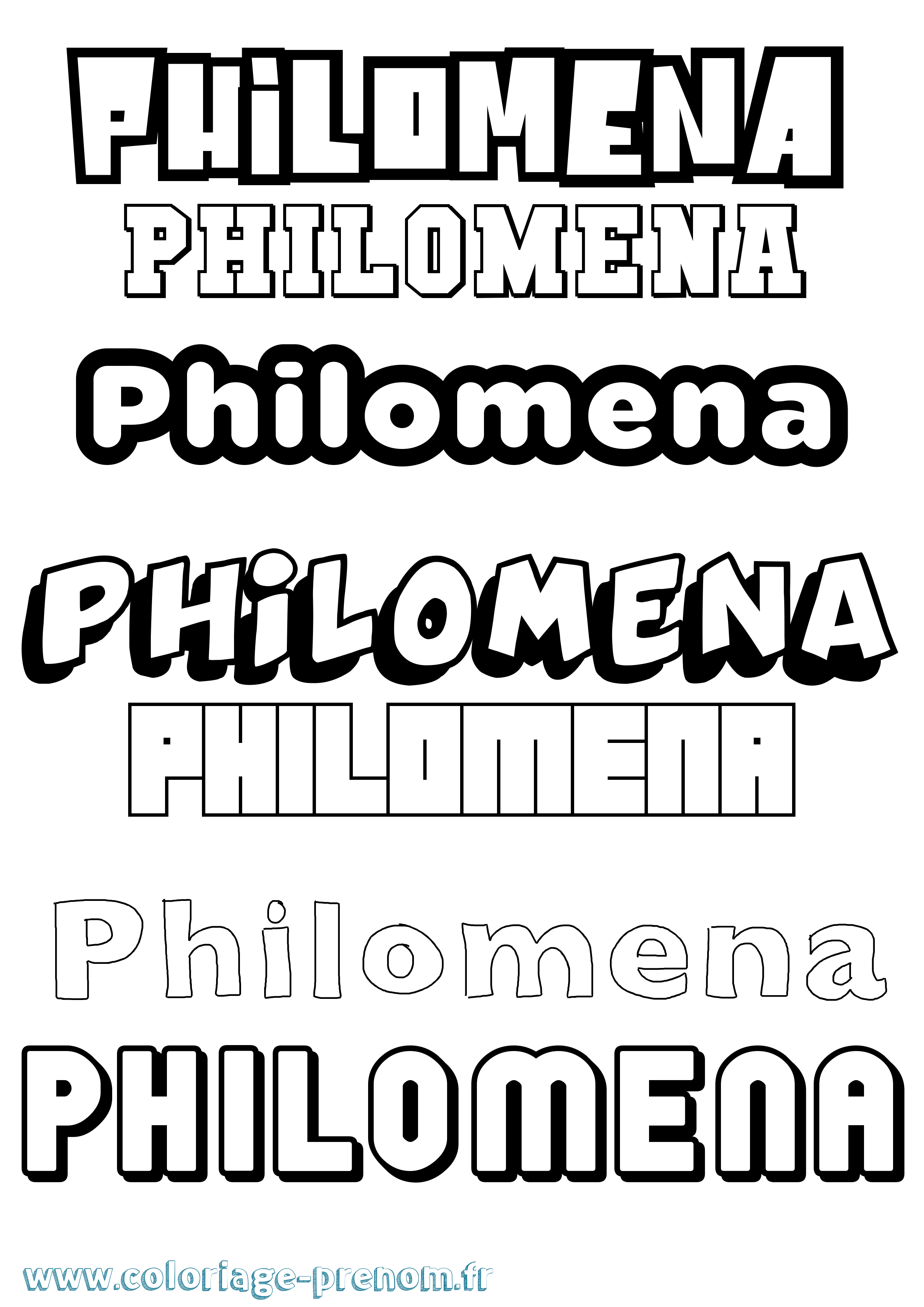 Coloriage Philomena Simple Coloriage prénom Philomena Simple