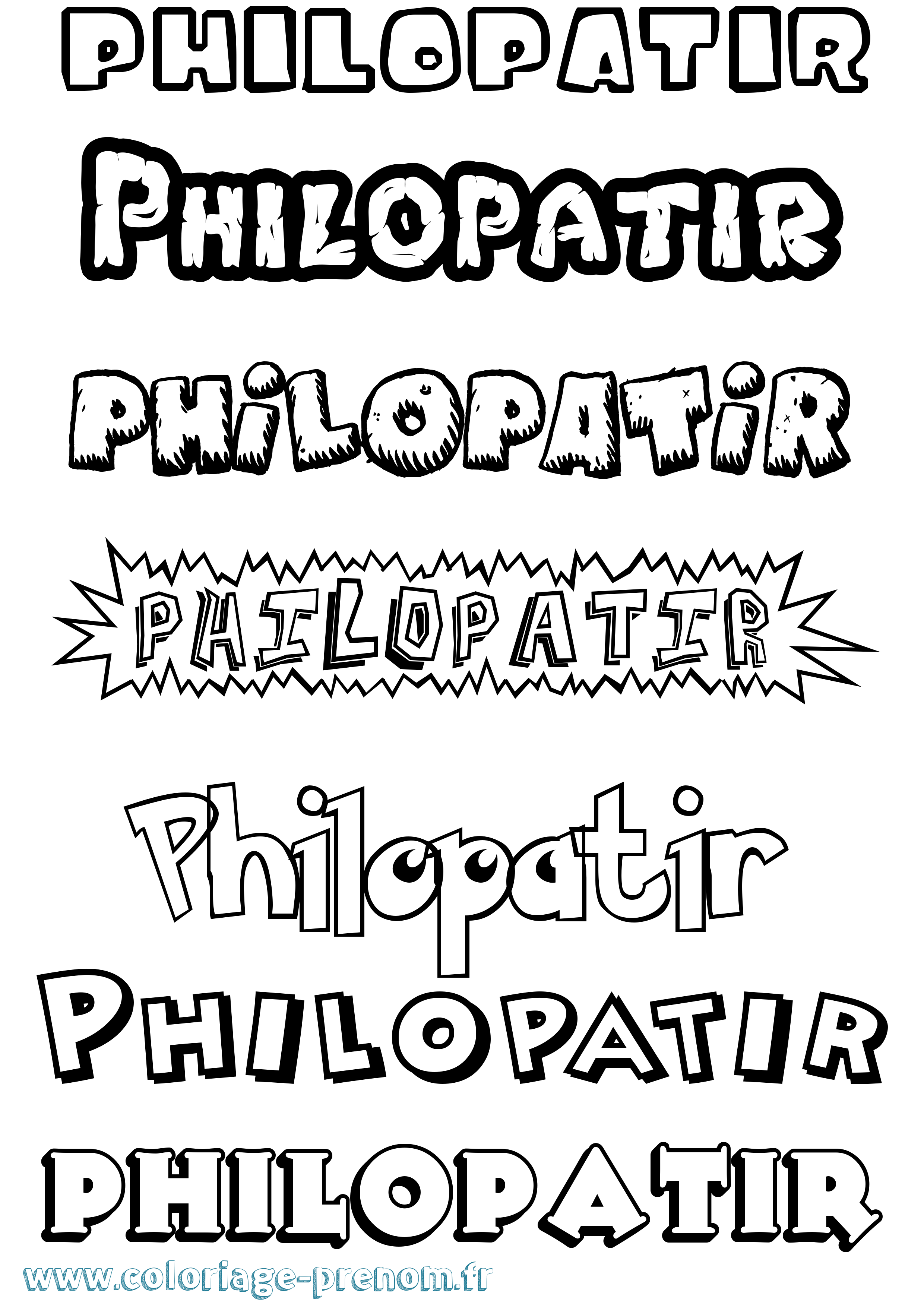Coloriage Philopatir Dessin Animé Coloriage prénom Philopatir Dessin Animé