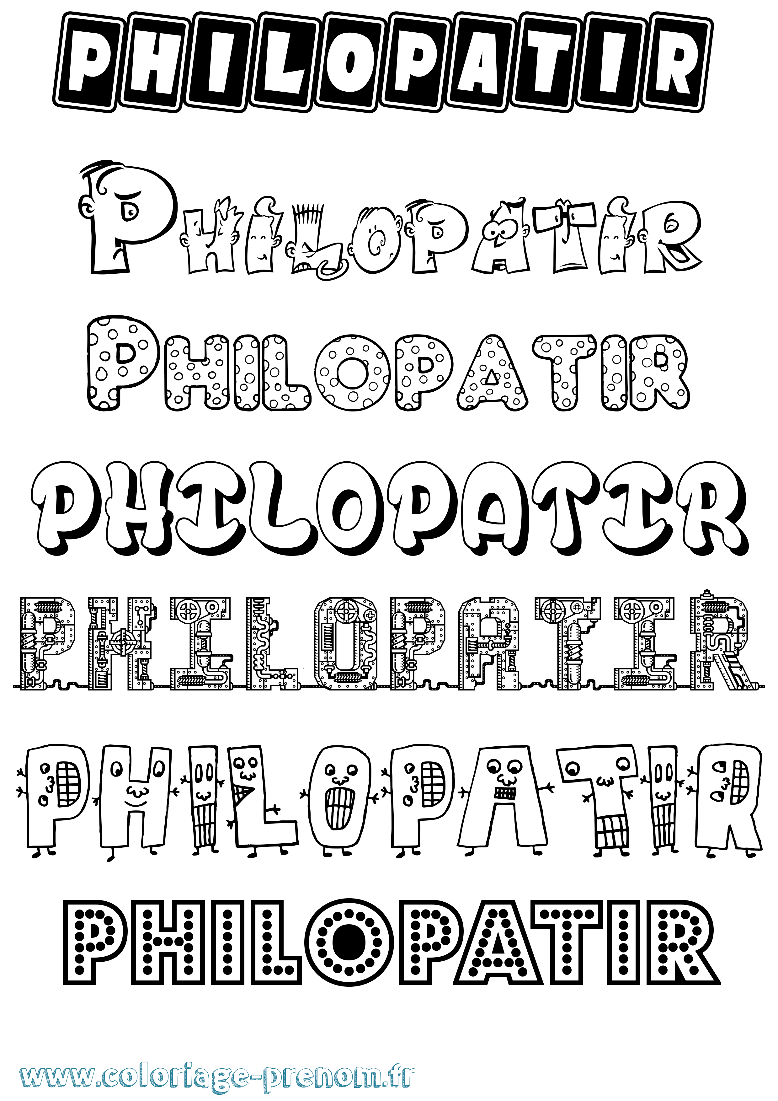 Coloriage Philopatir Fun Coloriage prénom Philopatir Fun