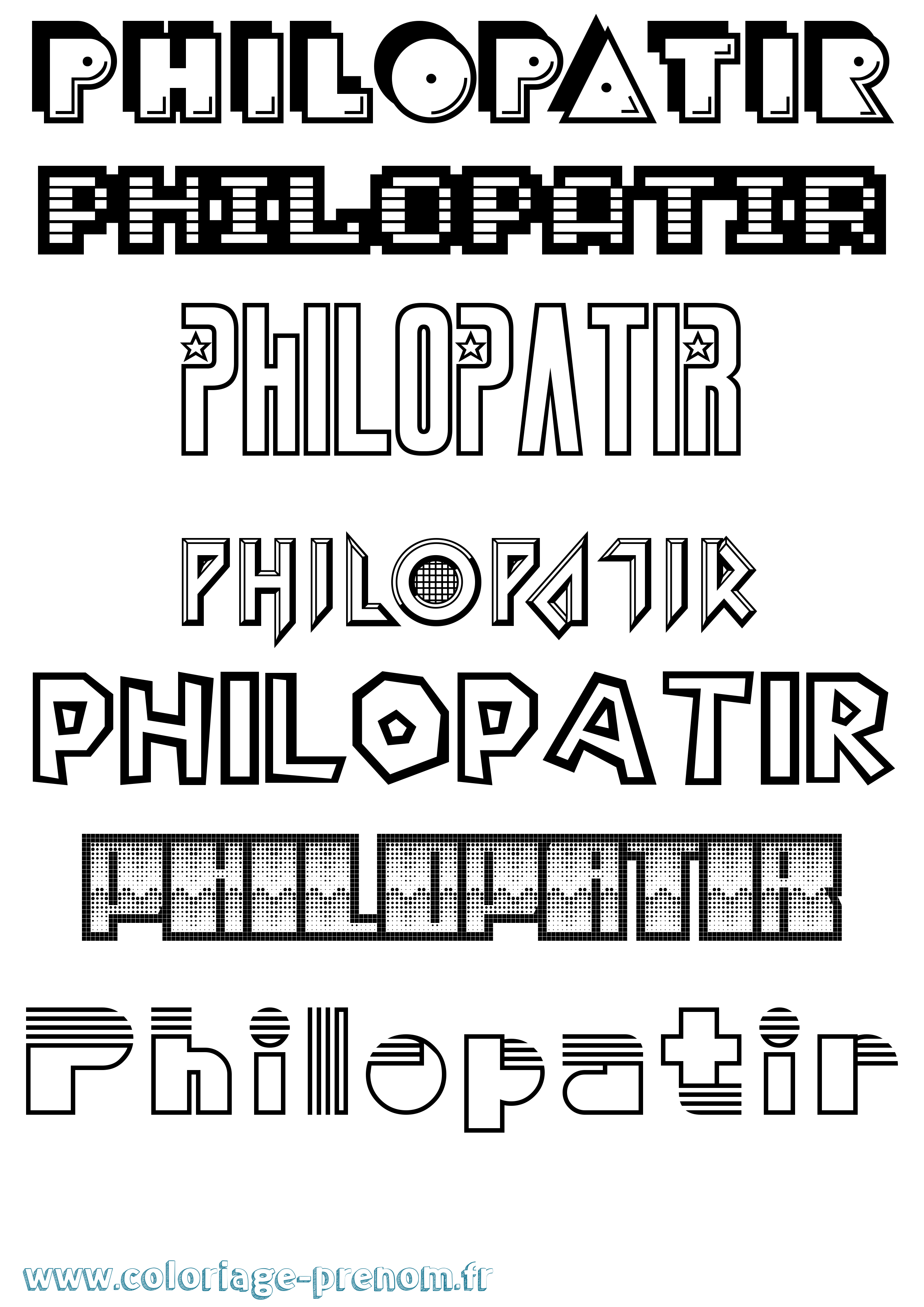 Coloriage Philopatir Jeux Vidéos Coloriage prénom Philopatir Jeux Vidéos