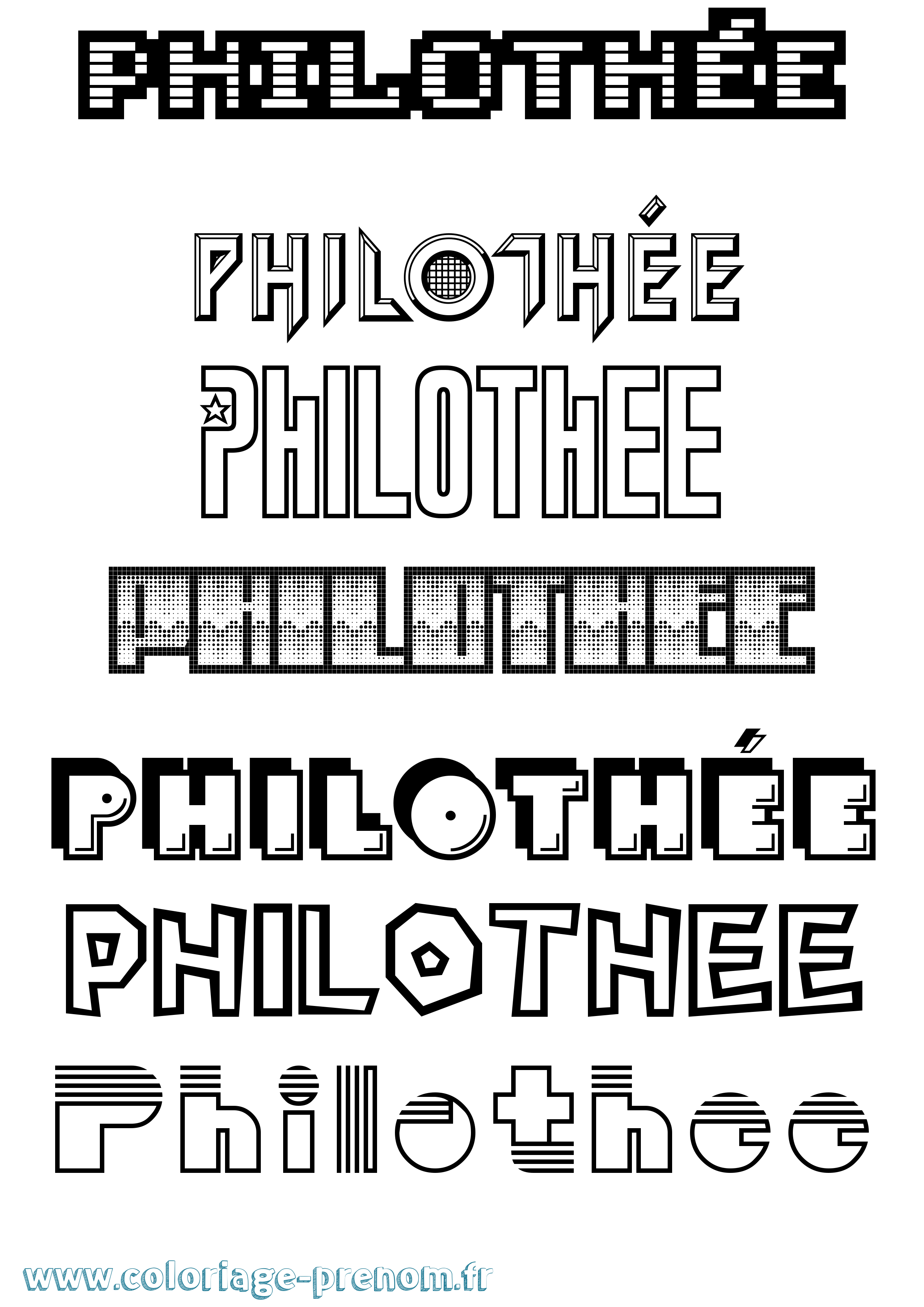 Coloriage Philothée Jeux Vidéos Coloriage prénom Philothée Jeux Vidéos