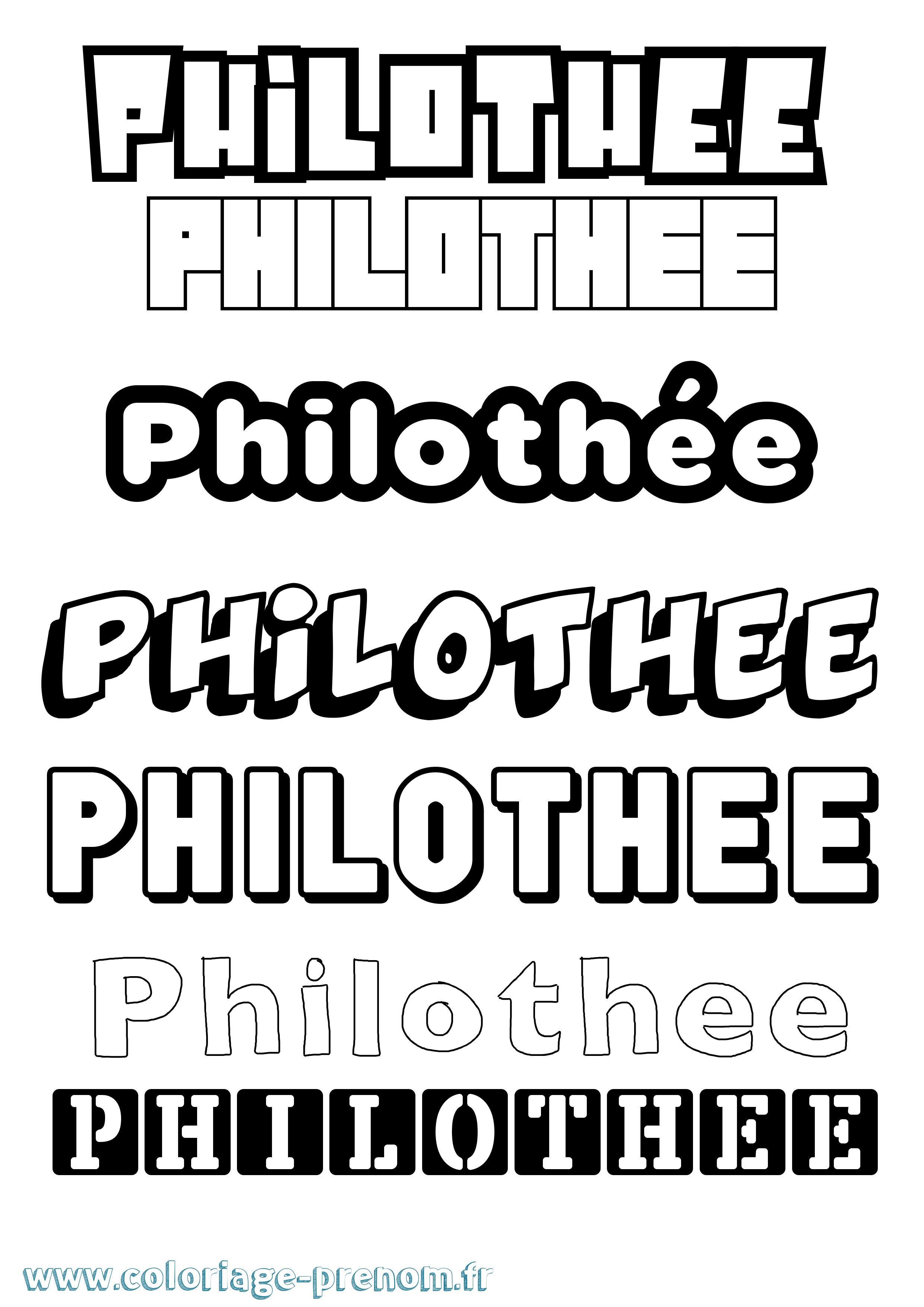 Coloriage Philothée Simple Coloriage prénom Philothée Simple