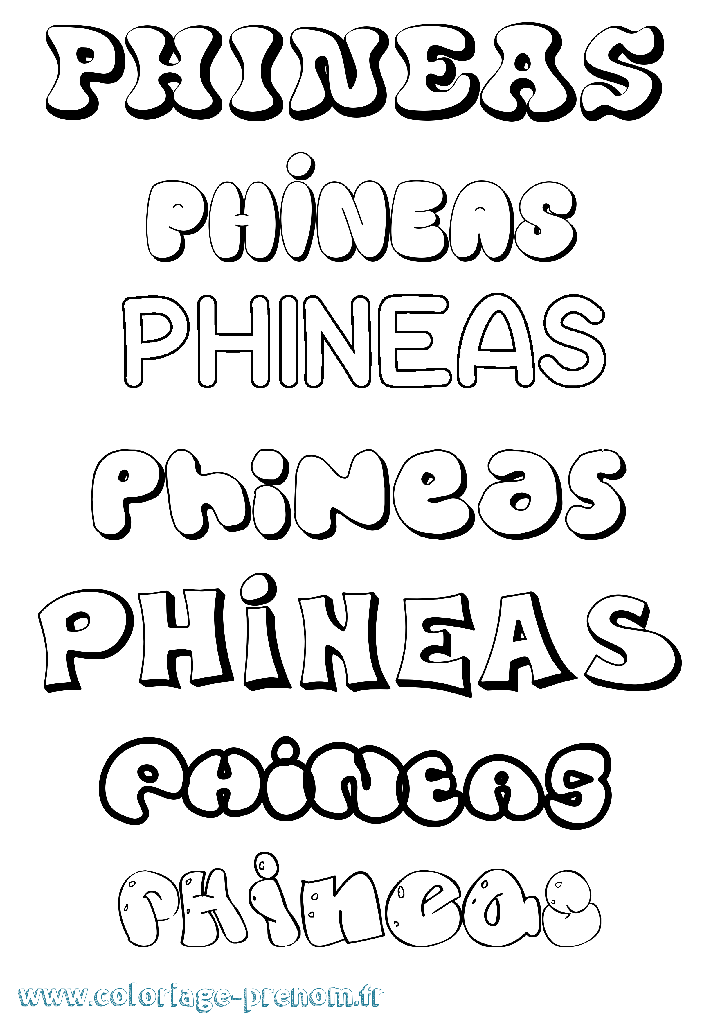 Coloriage Phineas Bubble Coloriage prénom Phineas Bubble