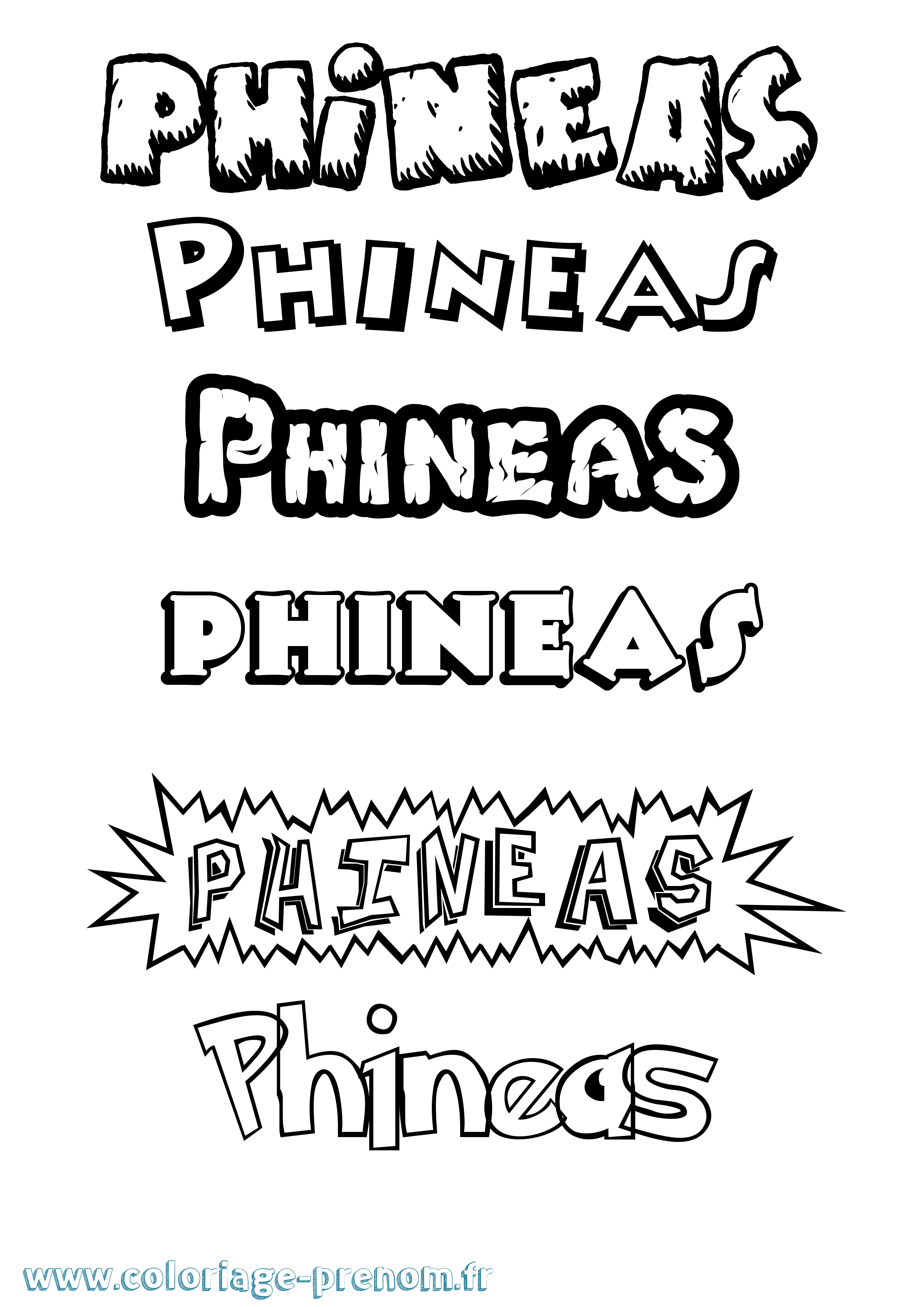 Coloriage Phineas Dessin Animé Coloriage prénom Phineas Dessin Animé