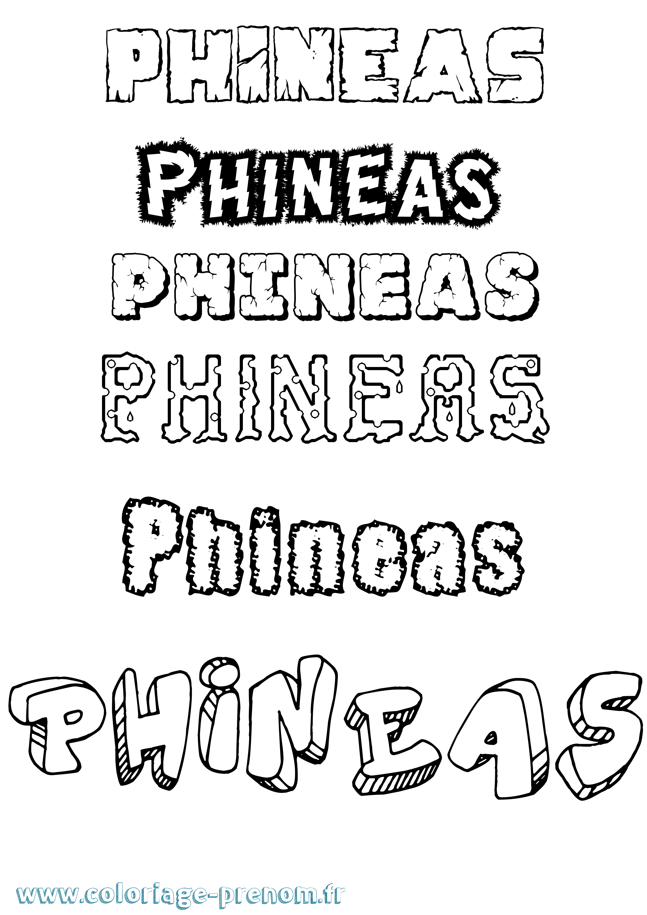 Coloriage Phineas Destructuré Coloriage prénom Phineas Destructuré
