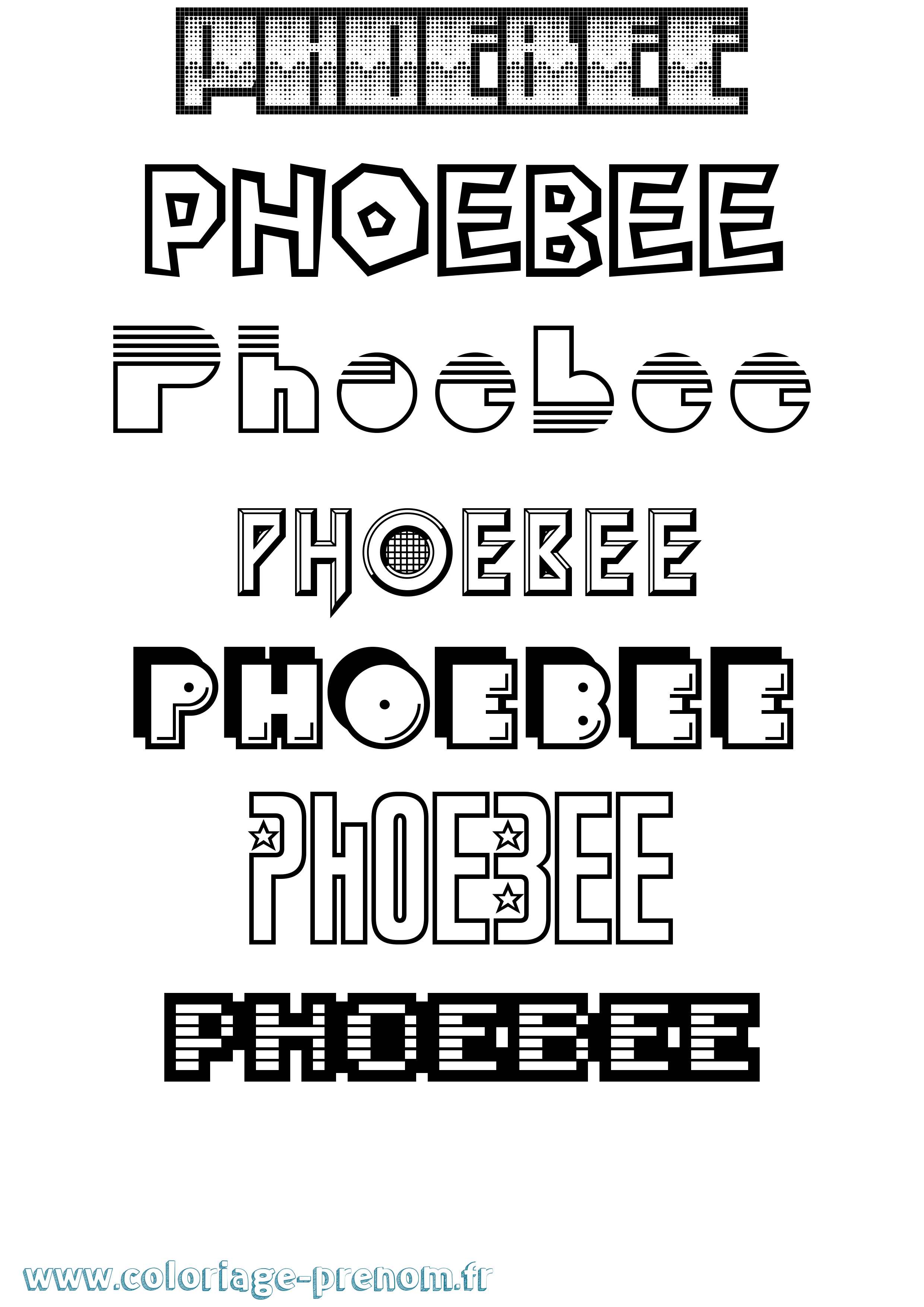 Coloriage Phoebee Jeux Vidéos Coloriage prénom Phoebee Jeux Vidéos