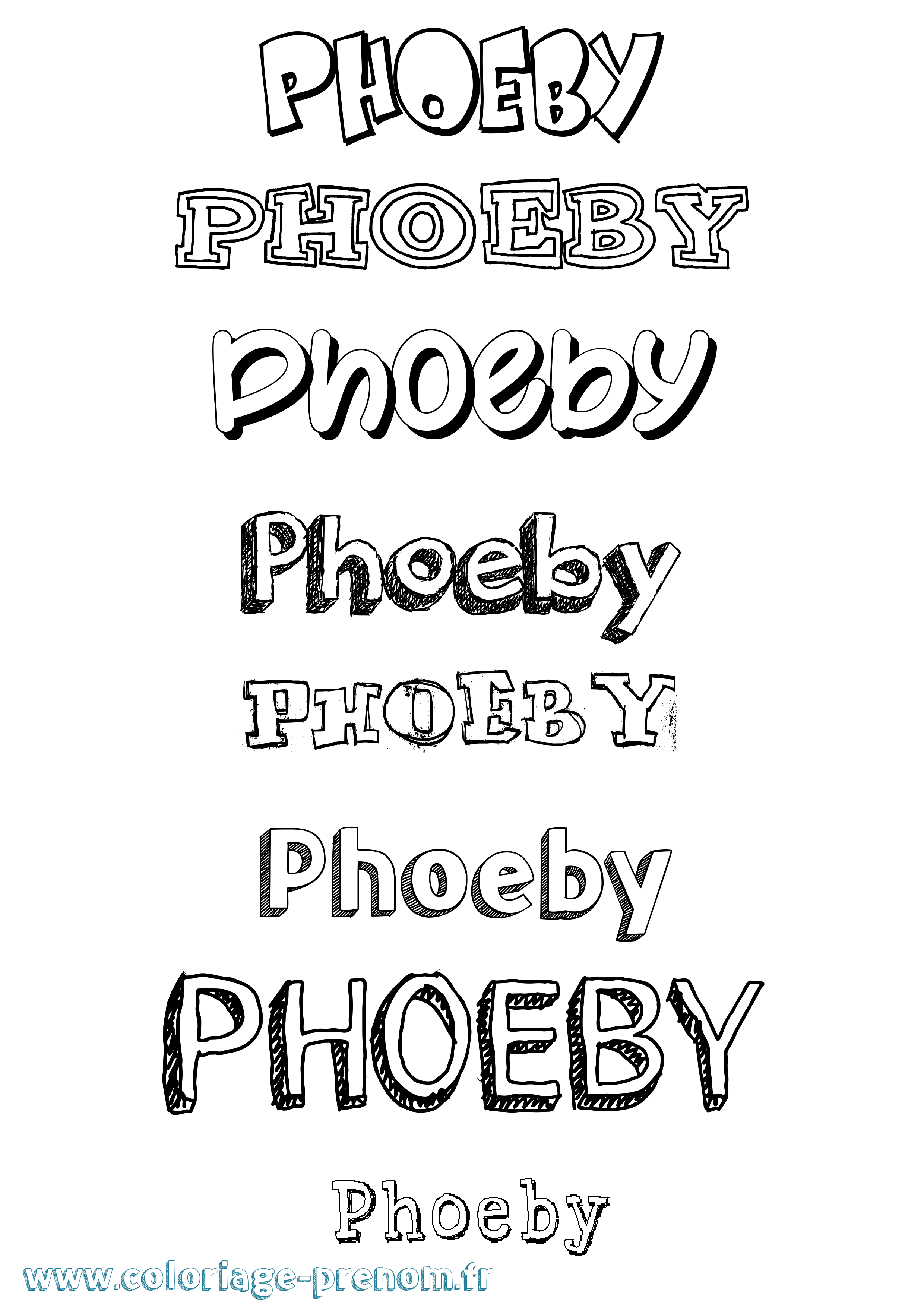 Coloriage Phoeby Dessiné Coloriage prénom Phoeby Dessiné
