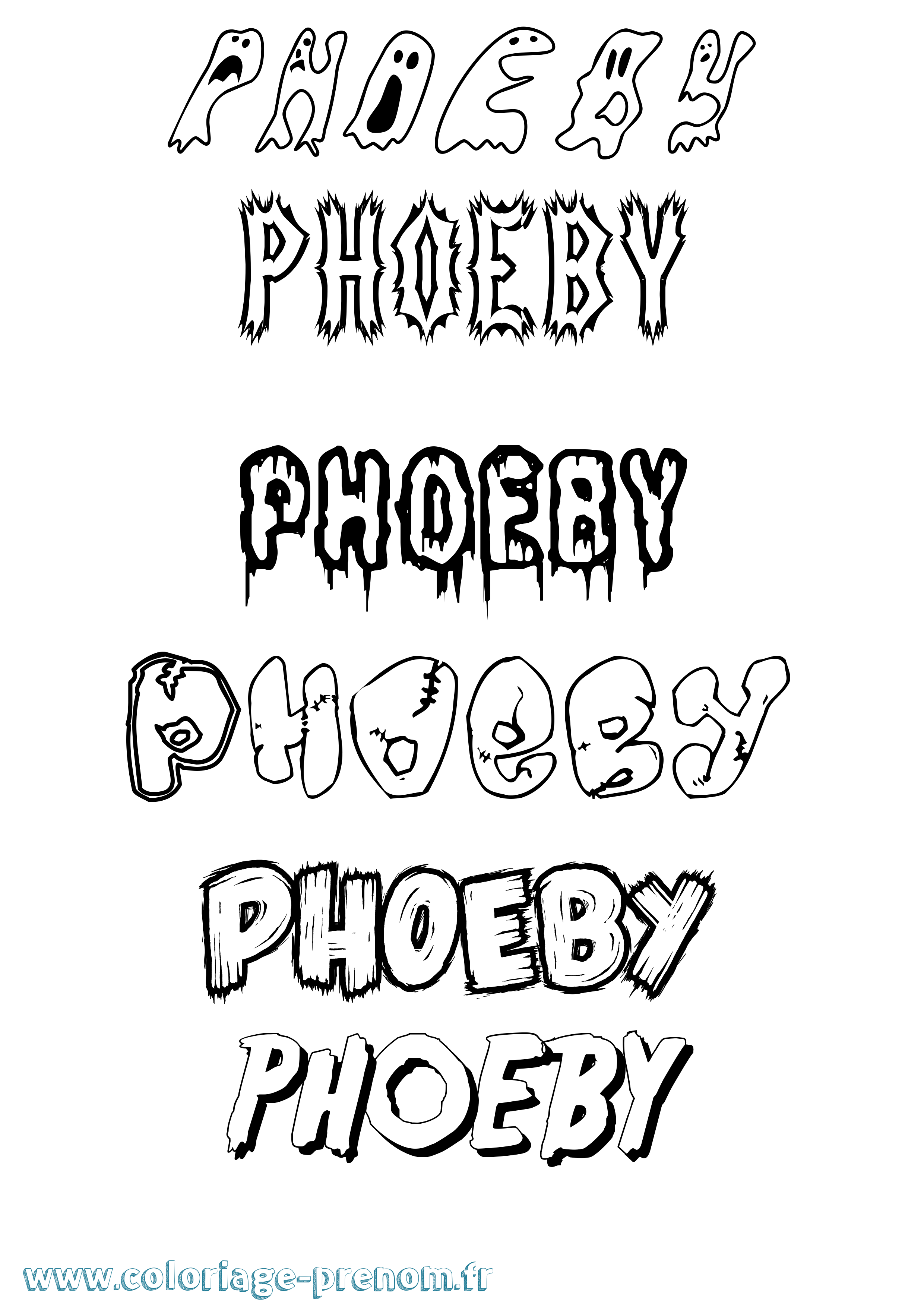 Coloriage Phoeby Frisson Coloriage prénom Phoeby Frisson