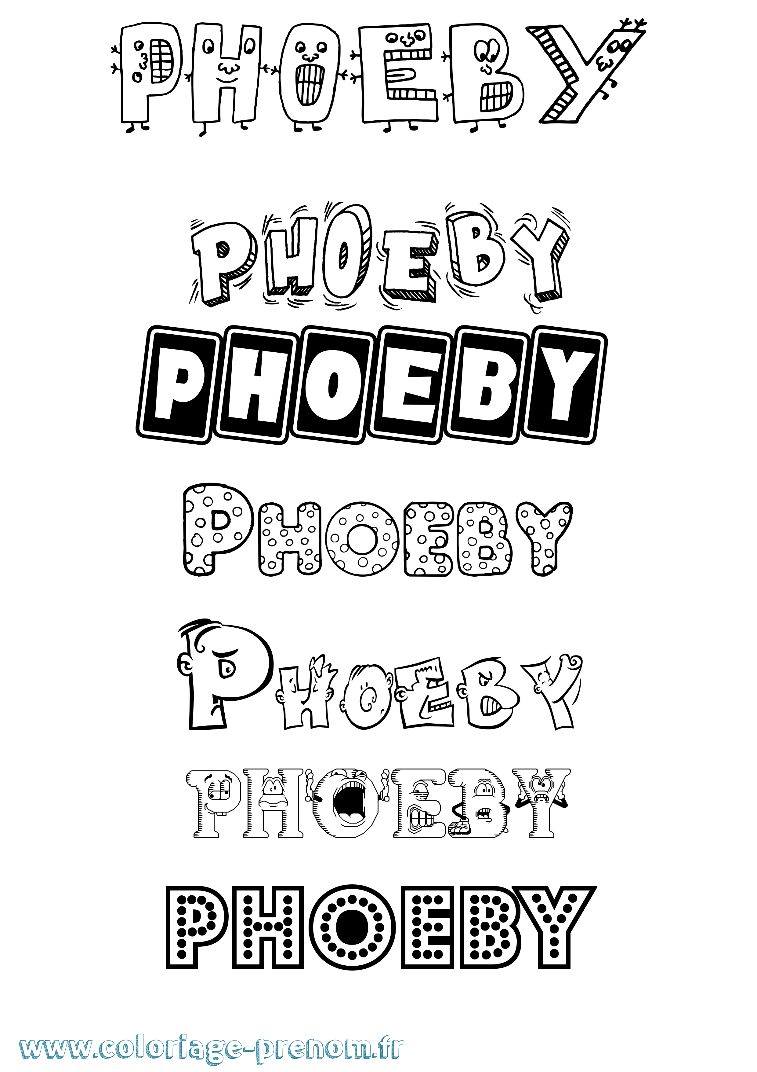 Coloriage Phoeby Fun Coloriage prénom Phoeby Fun