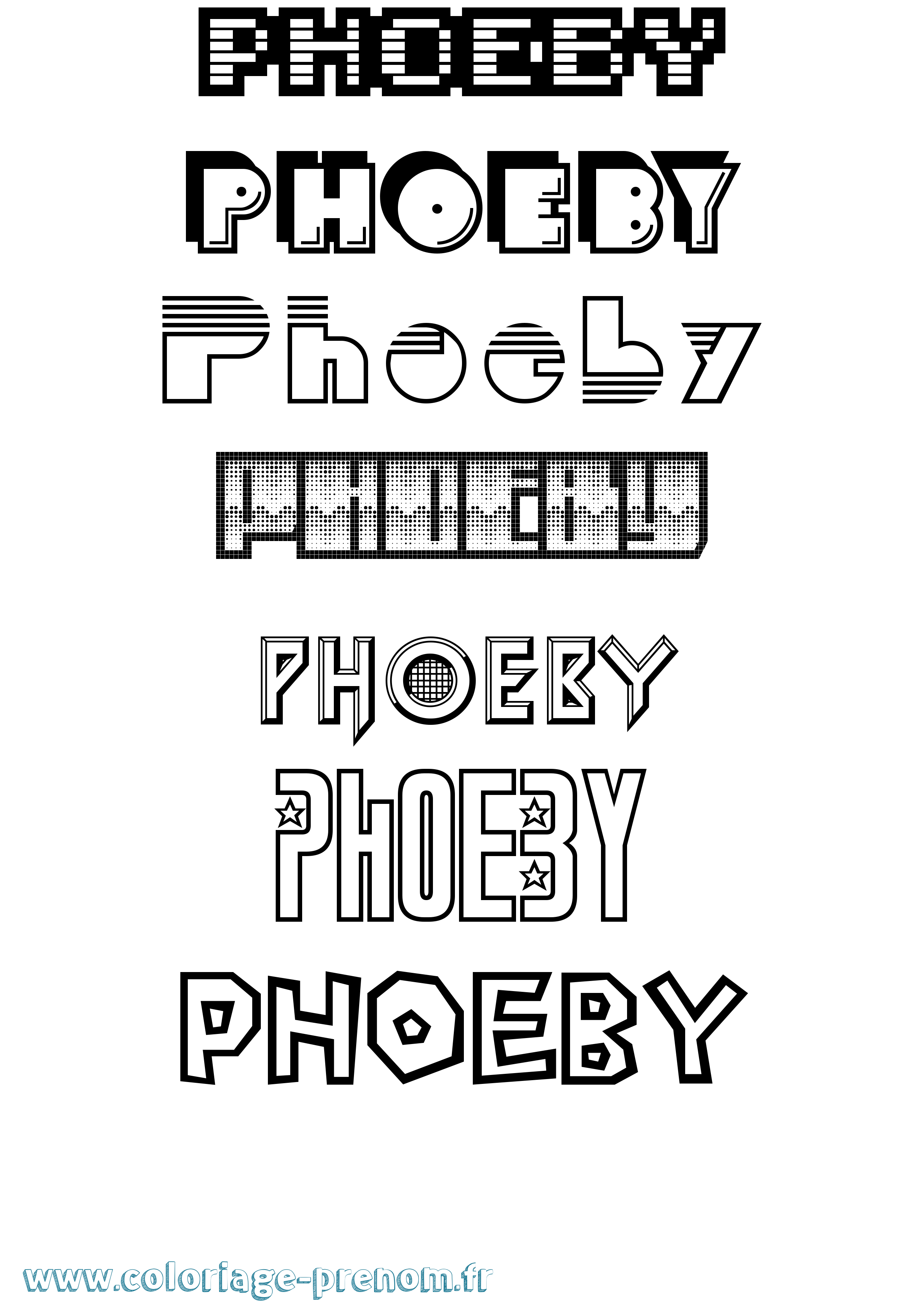 Coloriage Phoeby Jeux Vidéos Coloriage prénom Phoeby Jeux Vidéos