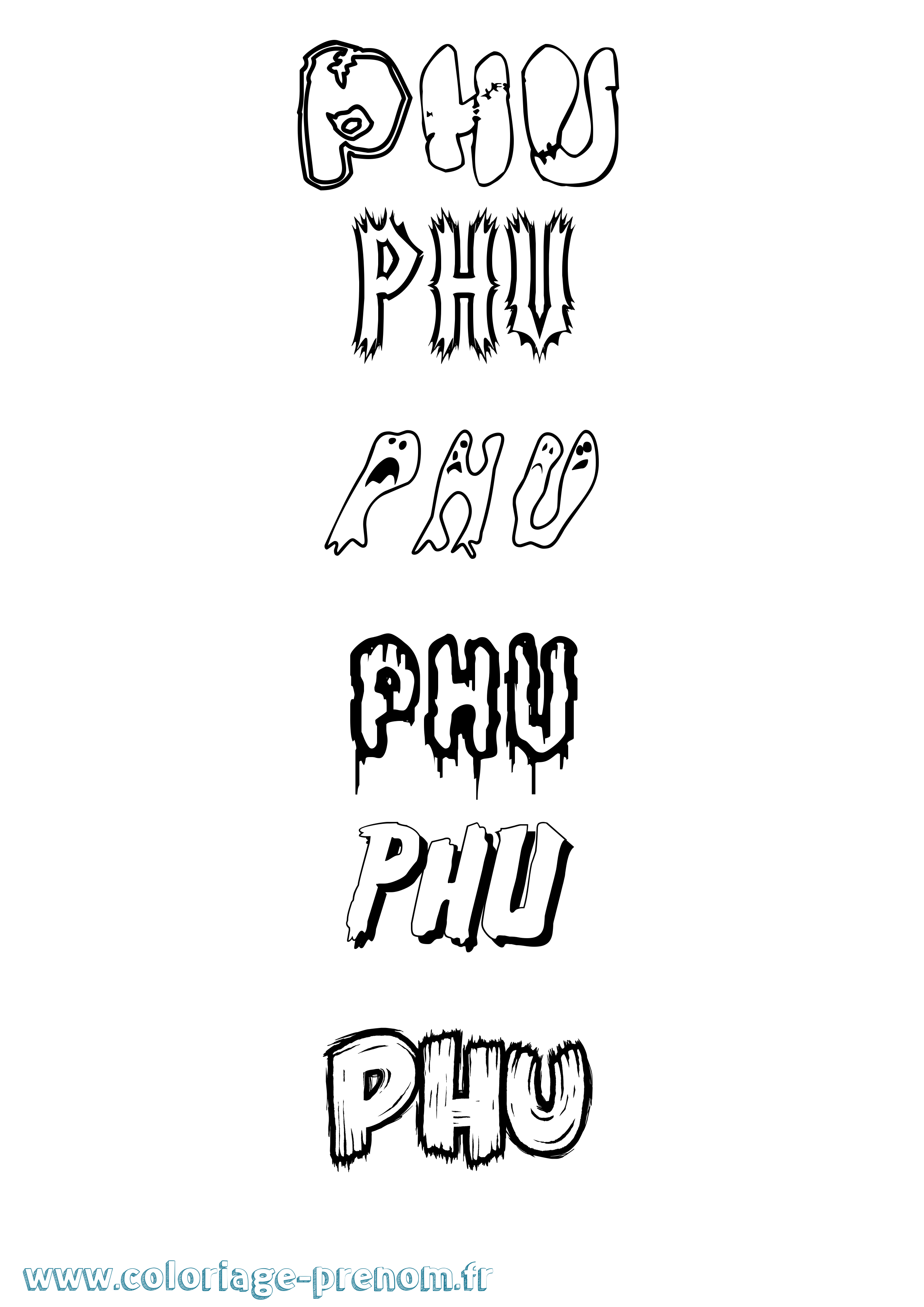 Coloriage Phu Frisson Coloriage prénom Phu Frisson