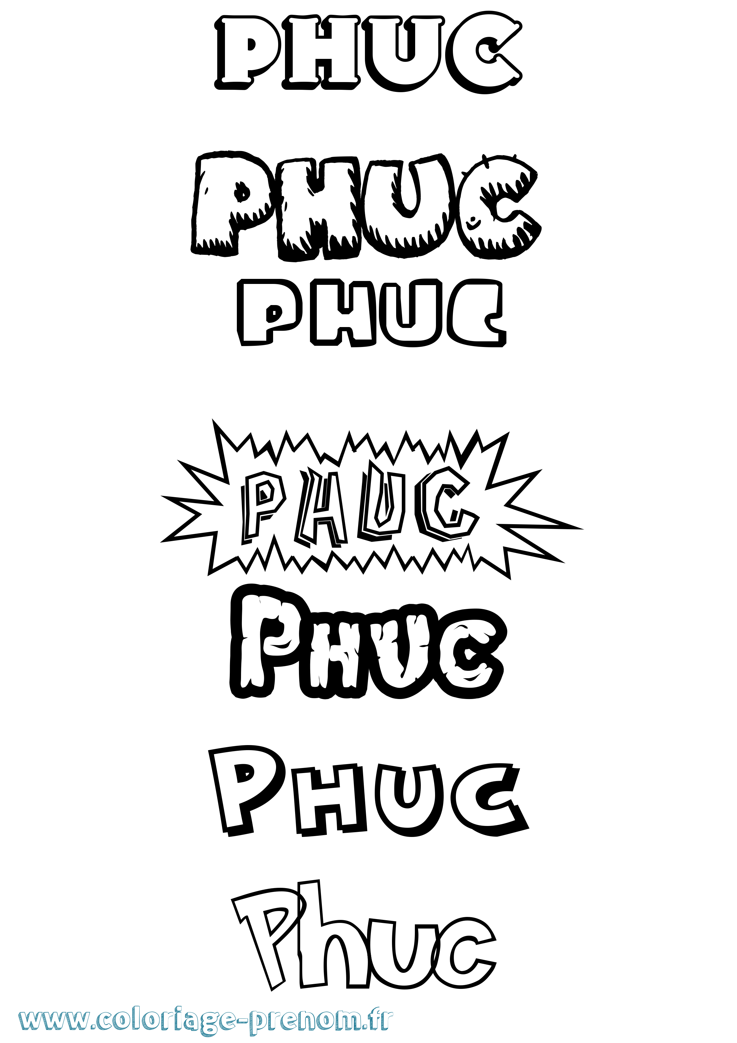 Coloriage Phuc Dessin Animé Coloriage prénom Phuc Dessin Animé