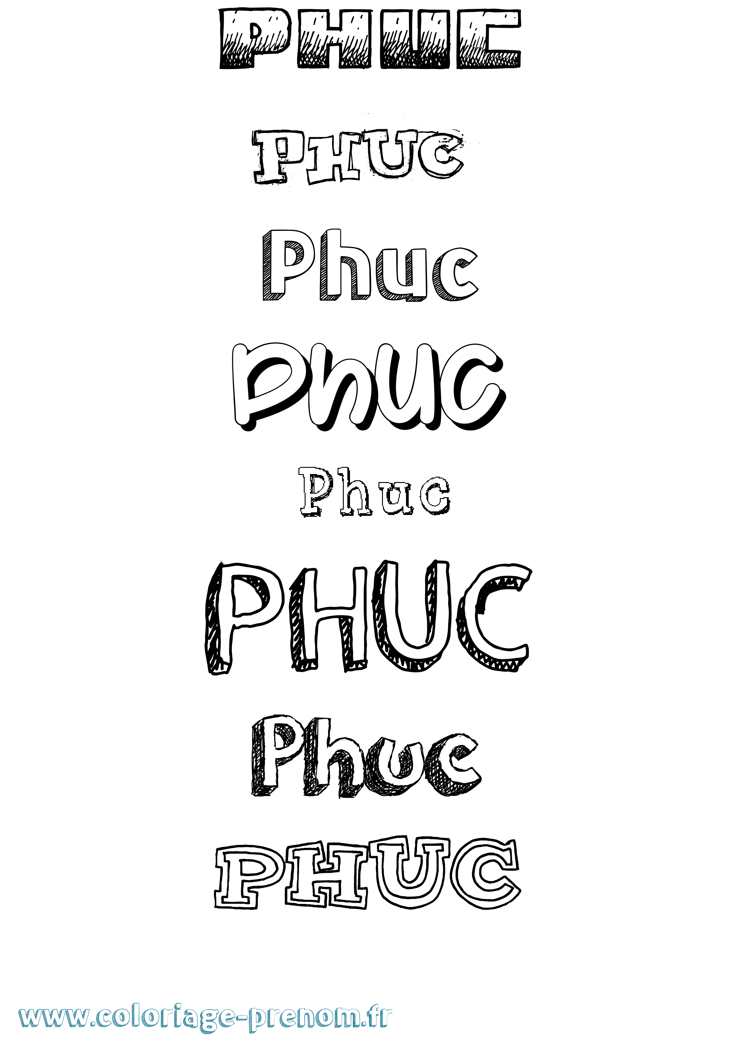 Coloriage Phuc Dessiné Coloriage prénom Phuc Dessiné