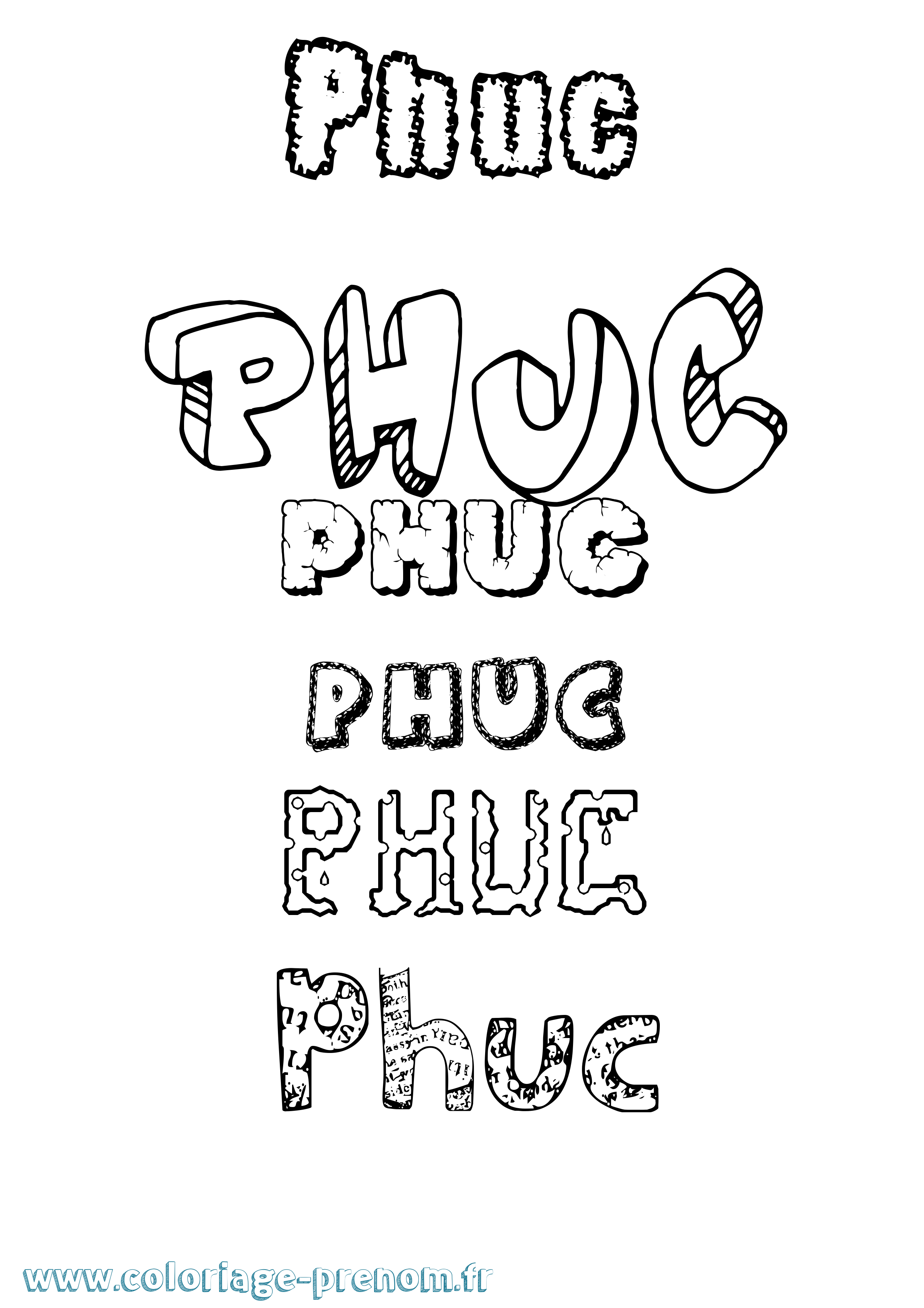 Coloriage Phuc Destructuré Coloriage prénom Phuc Destructuré