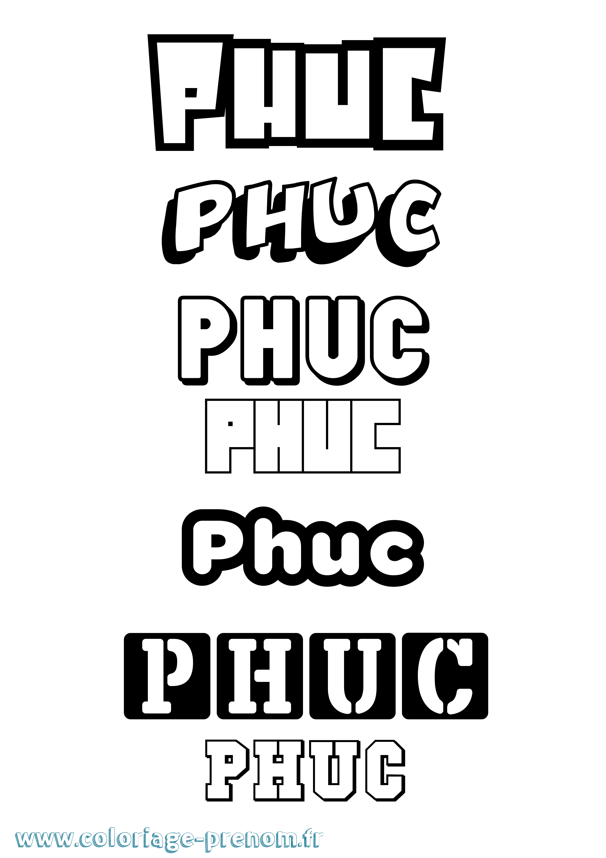 Coloriage Phuc Simple Coloriage prénom Phuc Simple