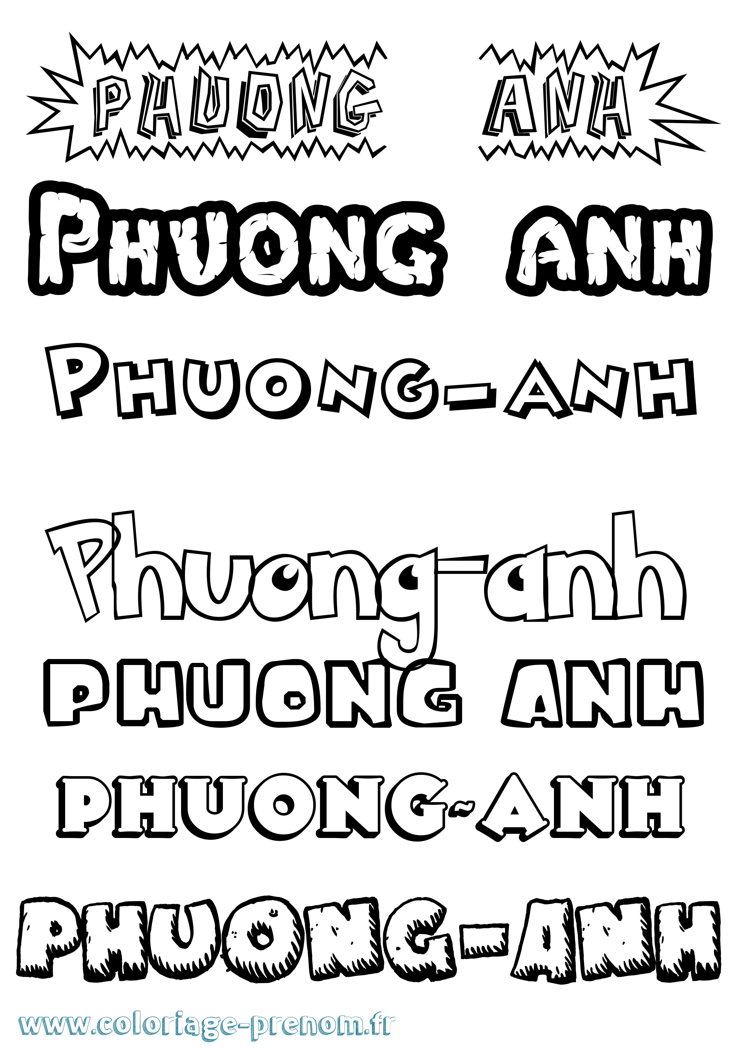 Coloriage Phuong-Anh Dessin Animé Coloriage prénom Phuong-Anh Dessin Animé