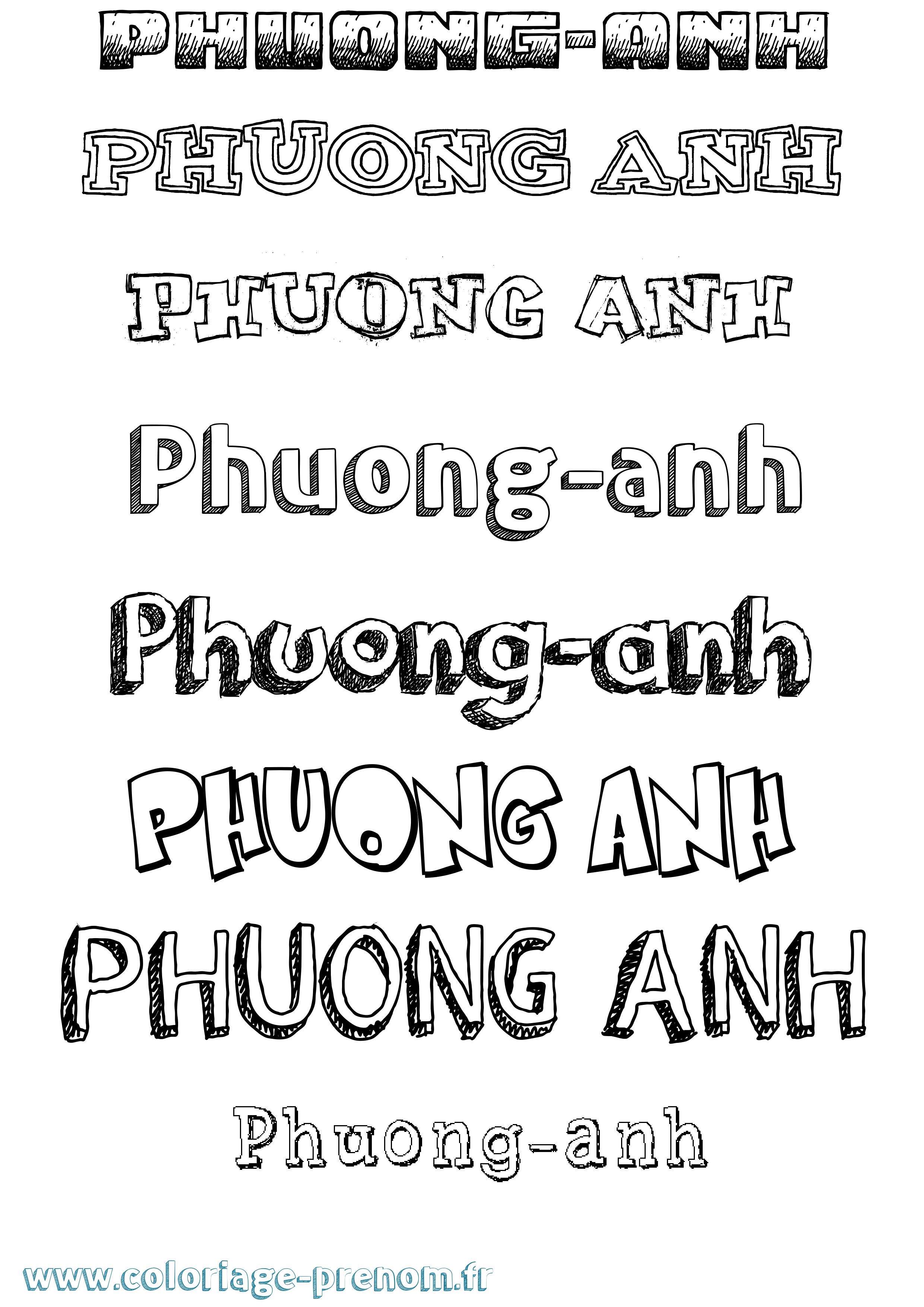 Coloriage Phuong-Anh Dessiné Coloriage prénom Phuong-Anh Dessiné