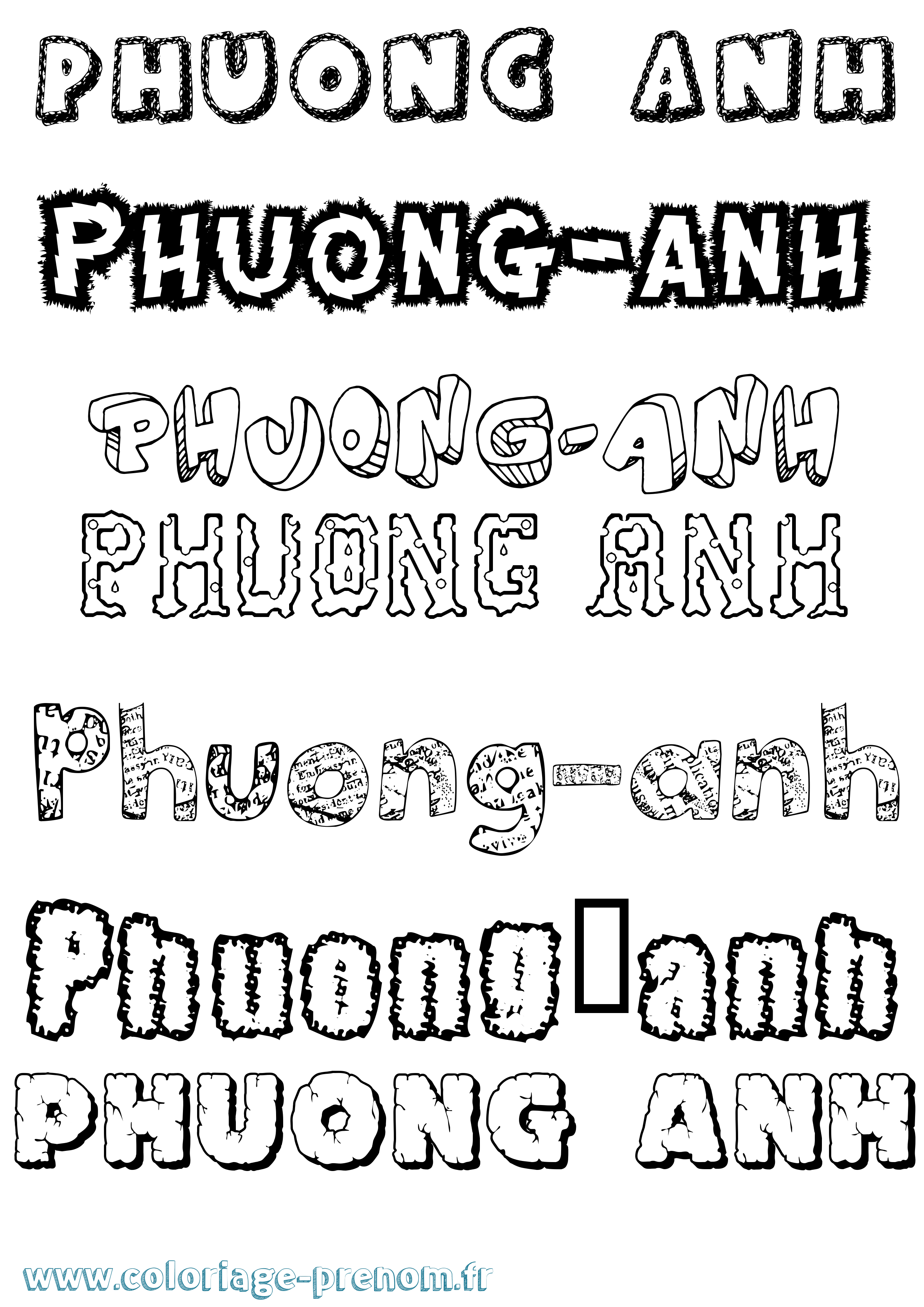 Coloriage Phuong-Anh Destructuré Coloriage prénom Phuong-Anh Destructuré